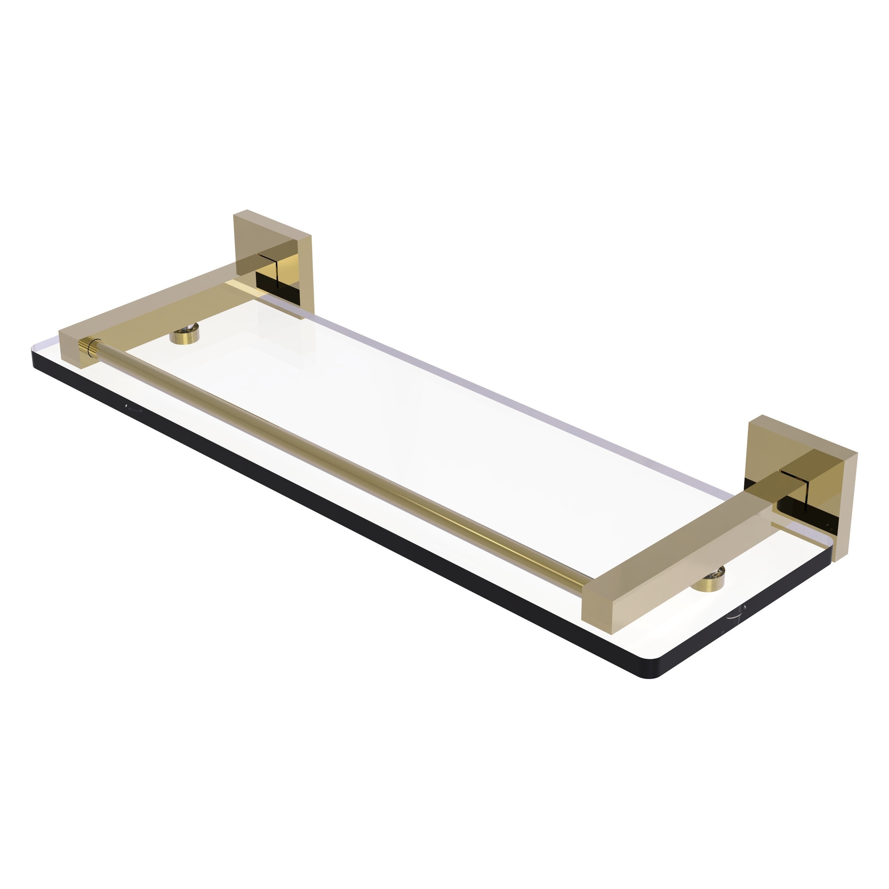 Allied Brass Clearview 16-in Glass Wall Mount Shelf with Gallery Rail and  Towel Bar - Satin Brass