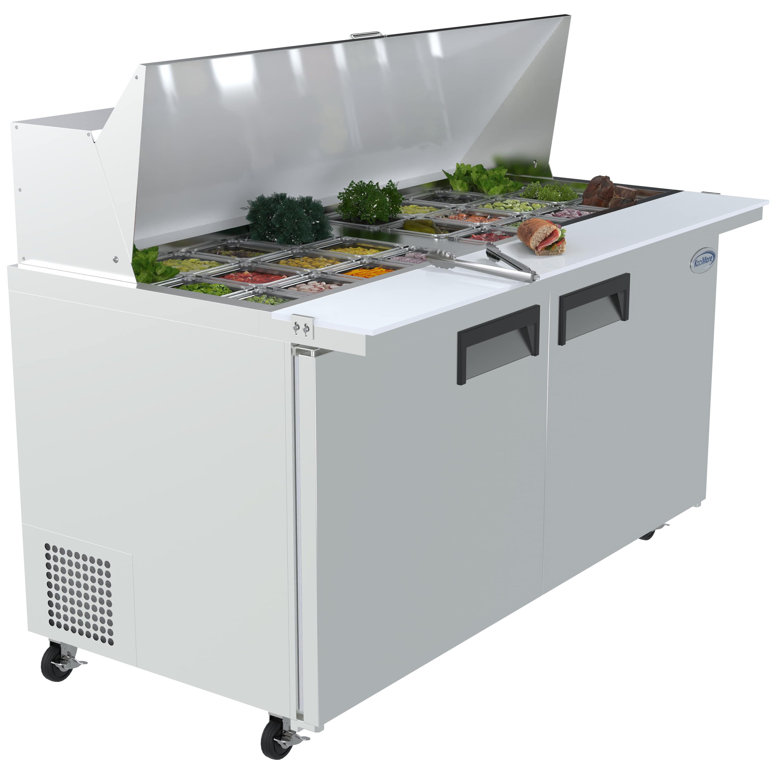 Koolmore 47 in. W 10 cu. ft. Refrigerated Food Prep Station Table