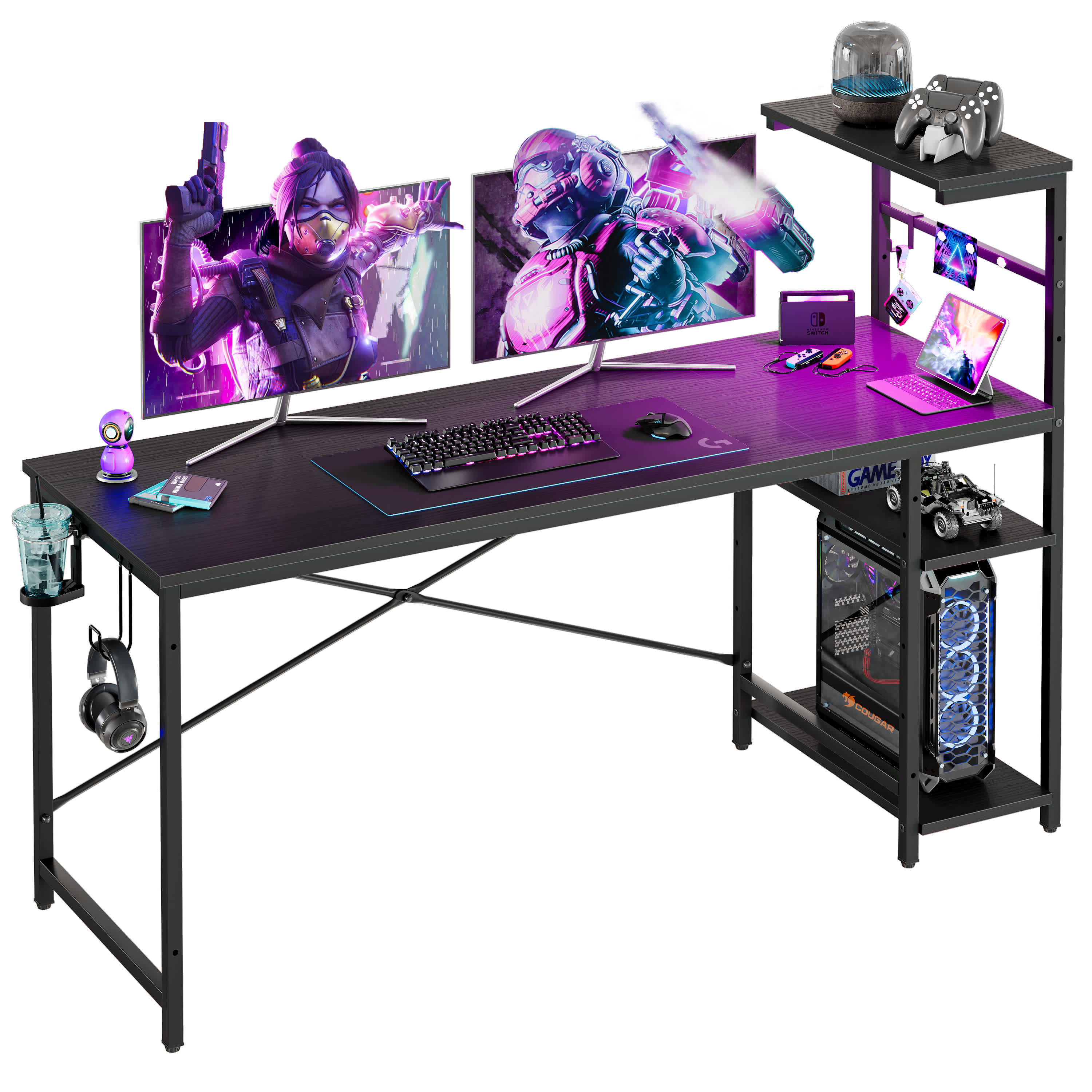 Bestier LOW-H101115C-BLKG desks - View #5