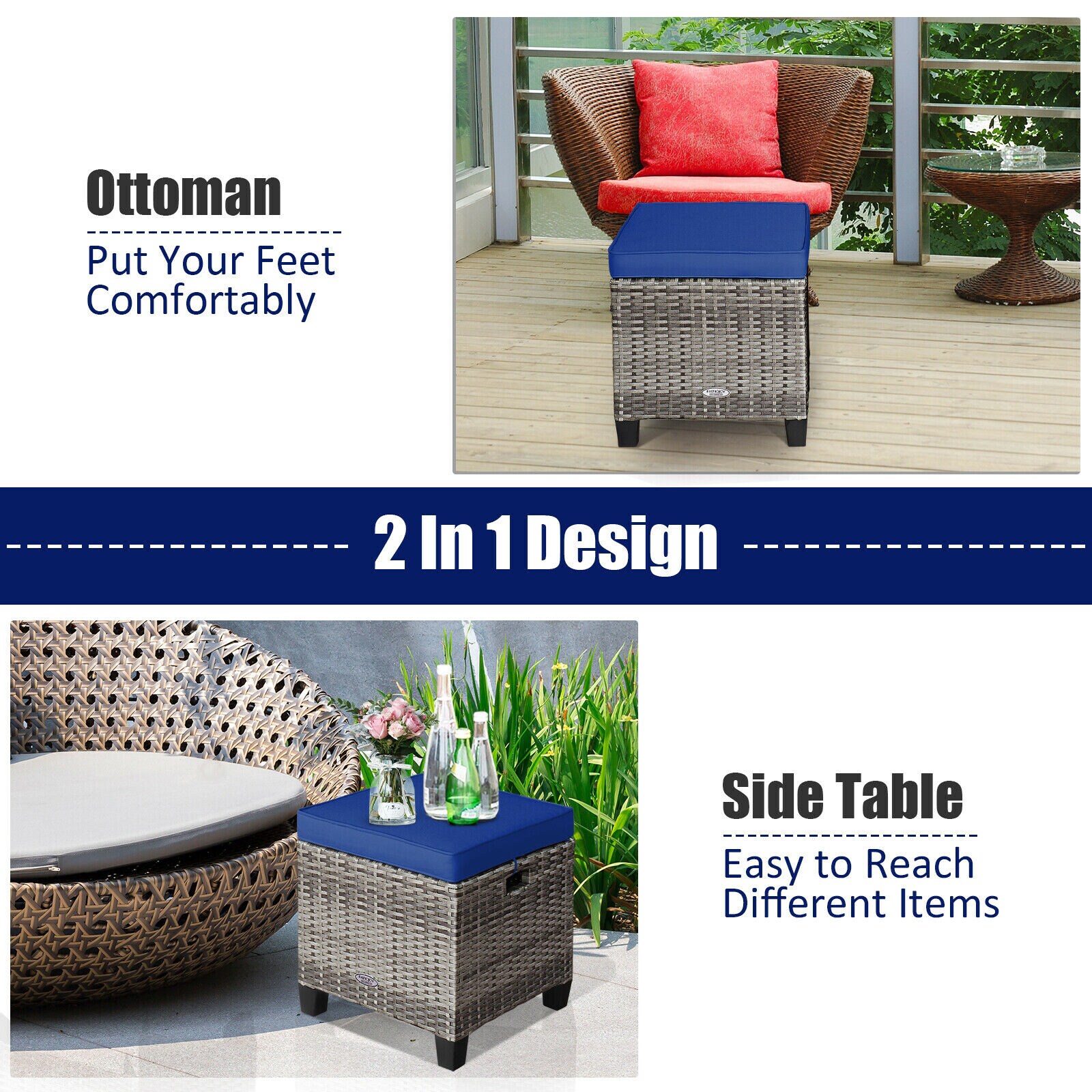 WELLFOR OUGN67568NY Stools-Ottomans - View #6