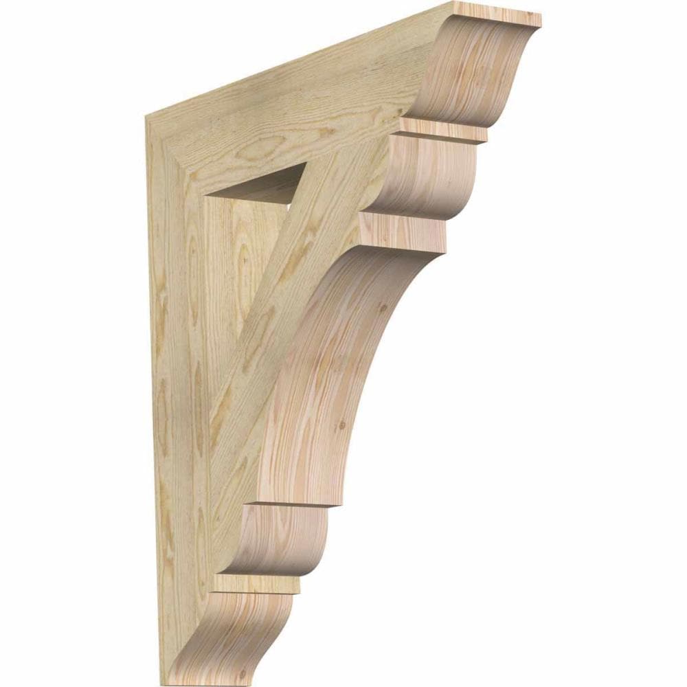 Ekena Millwork BKT06X30X34OLY01RDF Olympic traditional rough sawn 6-in x 30-in x 34-in Douglas fir Brown Wood Standard bracket