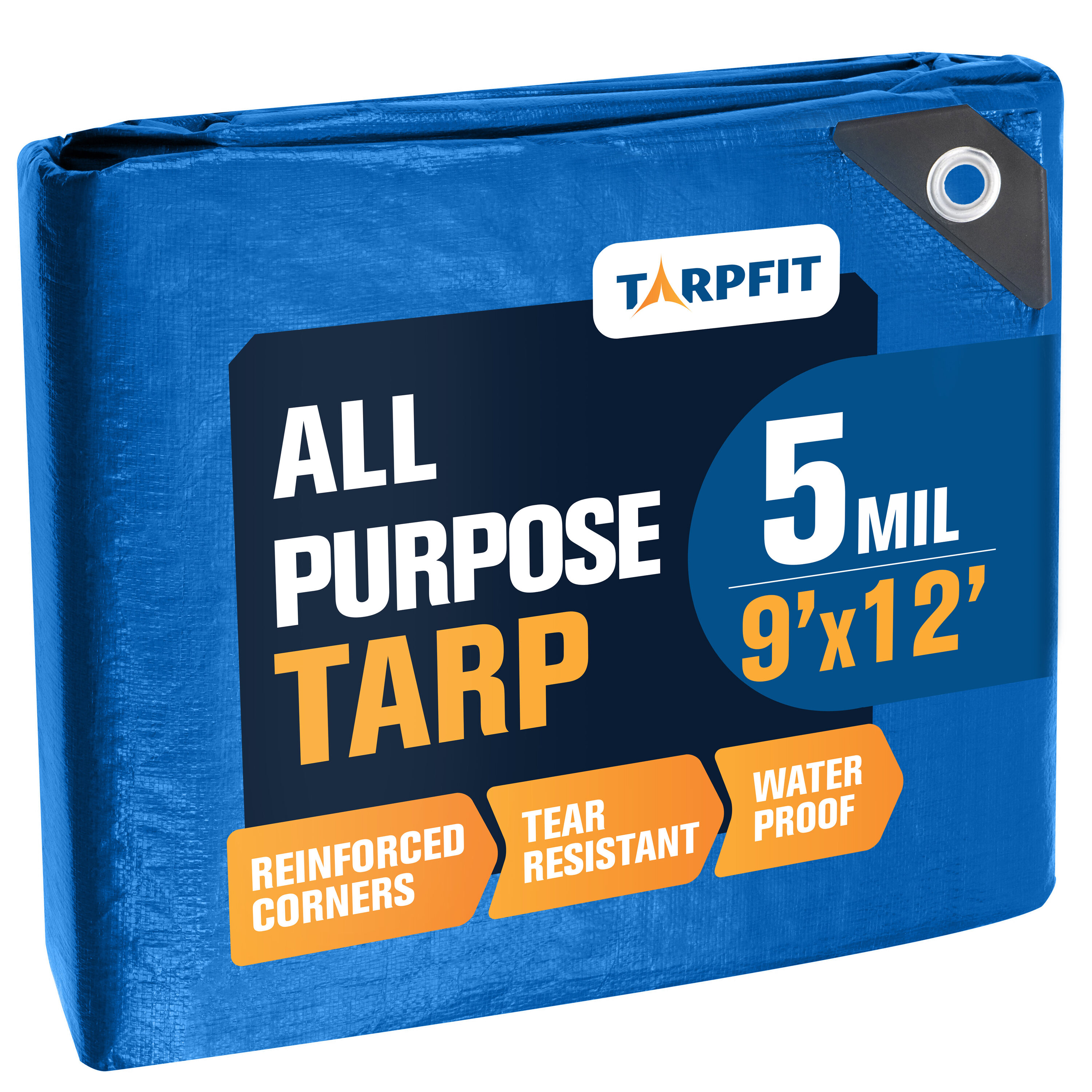 TARPFIT 9-ft x 12-ft Blue Waterproof Commercial Polyethylene 5-mil Tarp #T5F-BL912