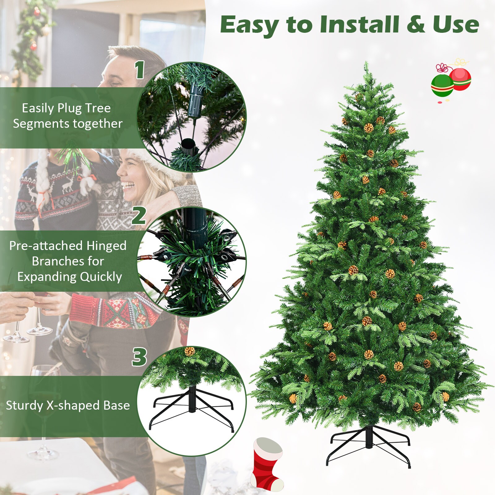 Forclover ALHY-636CM Artificial-Christmas-Trees - View #4