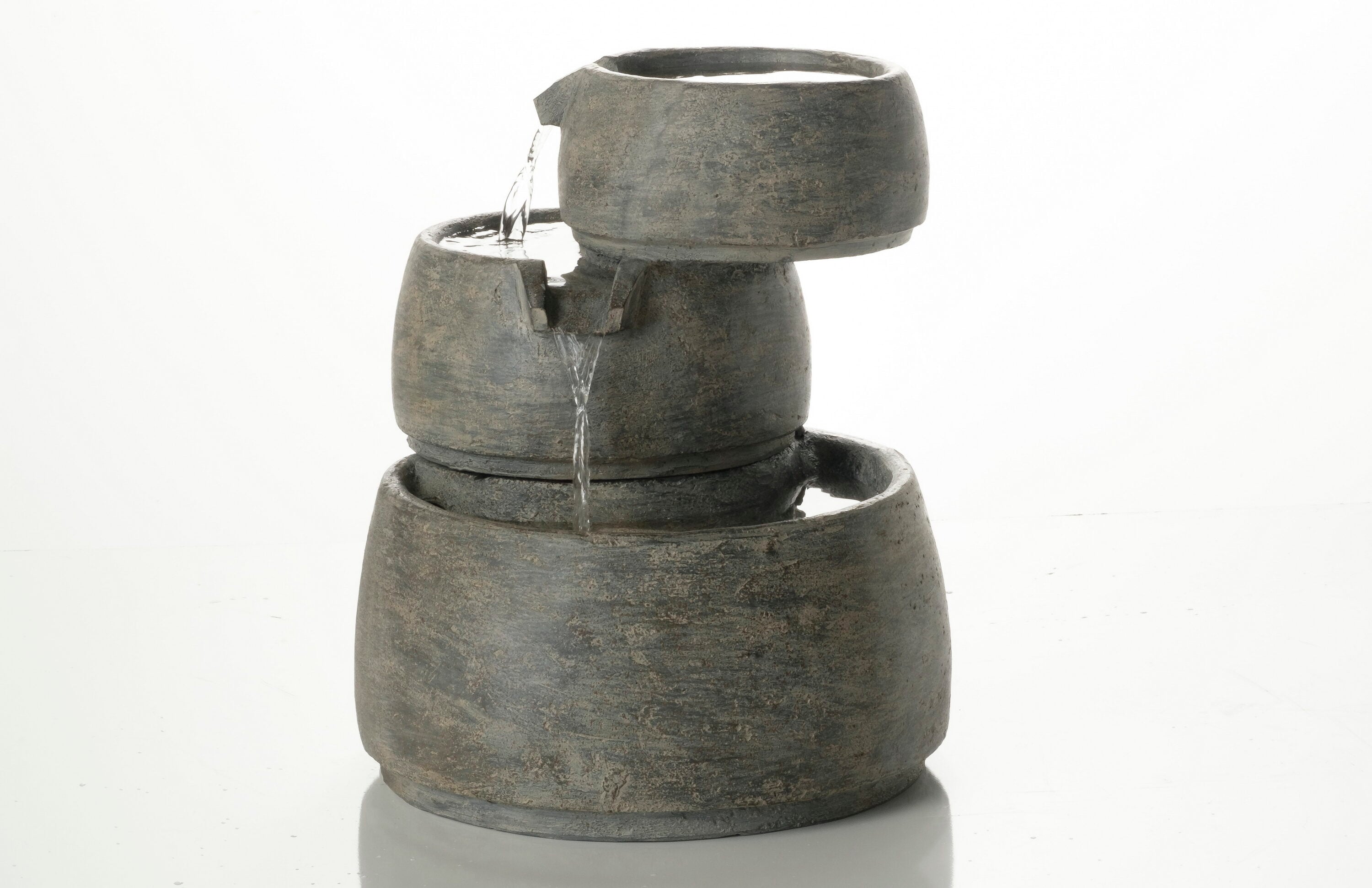 Alfresco Home 74-1803 15.5-in H Resin Tiered Outdoor Fountain with Birdbath Pump Included