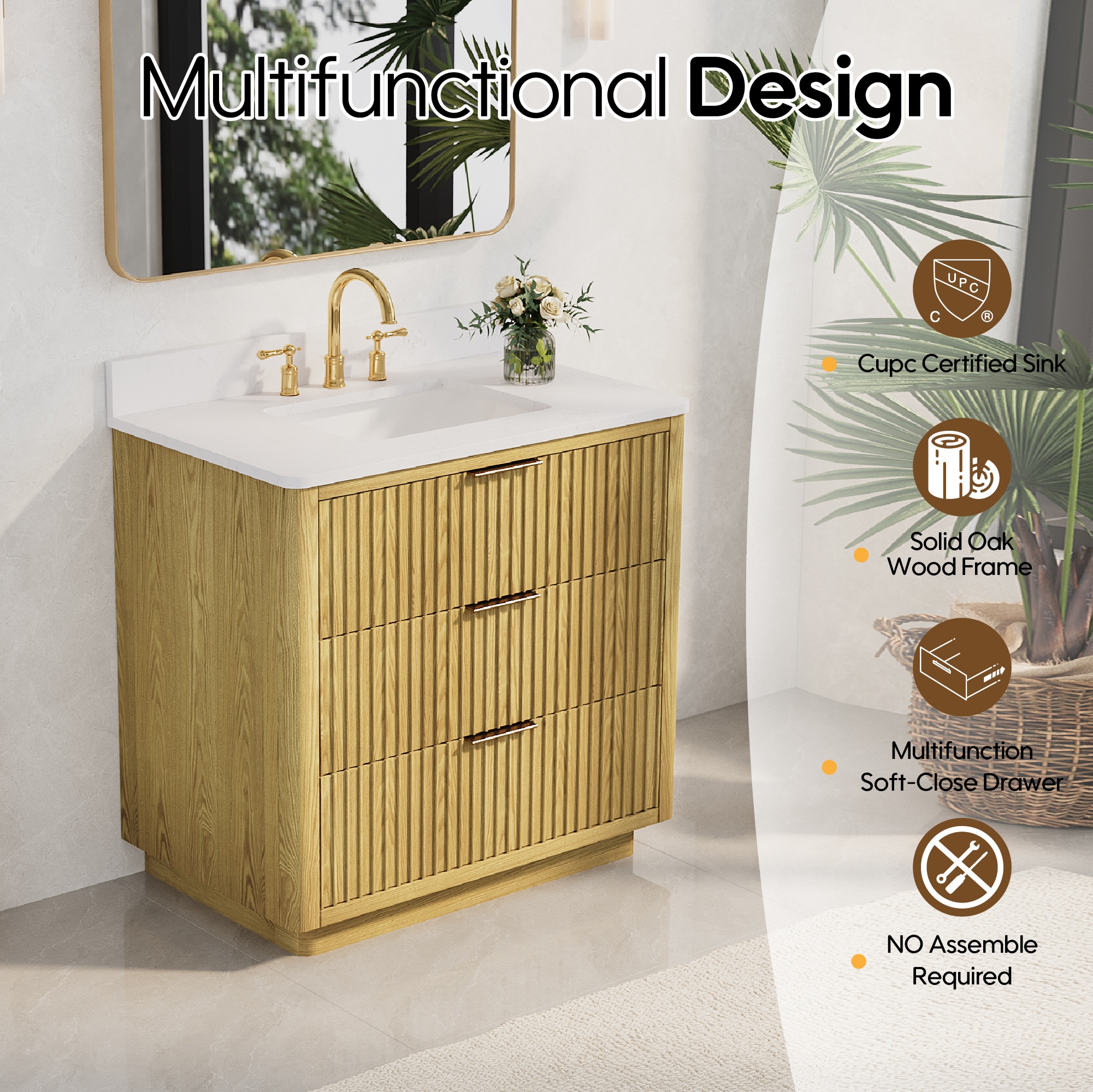 WELLFOR EX-VEBV36BU Bath-Vanity-Combo - View #7