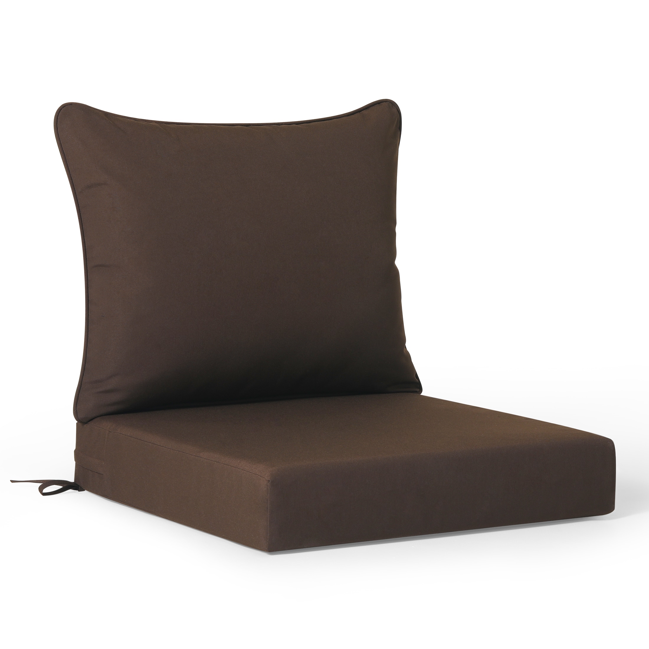 Westin Furniture OD3004-BR FadingFree 25.5-in x 25-in 2 -Piece Brown Deep seat patio chair cushion