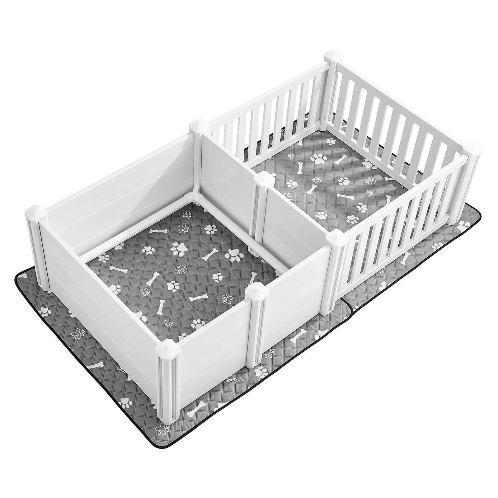 VEVOR Dog Whelping Box 73x38x19.7 in Plastic Dog Whelping Pen with Adjustable Height Door Puppy Playpen with Waterproof Pee Pad Easy to Clean Durable Indoor Pet Birth Kit for Medium Sized Dogs