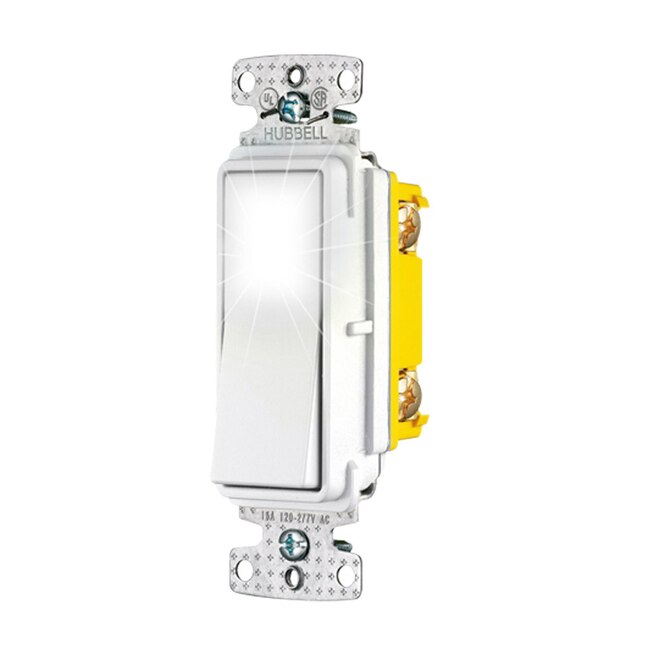 Hubbell X-Clamp 15-amp 3-way White Rocker Illuminated Residential/Commercial Light Switch Hubbell X-Clamp 15-amp 3-way White Rocker Illuminated Residential/Commercial Light Switch