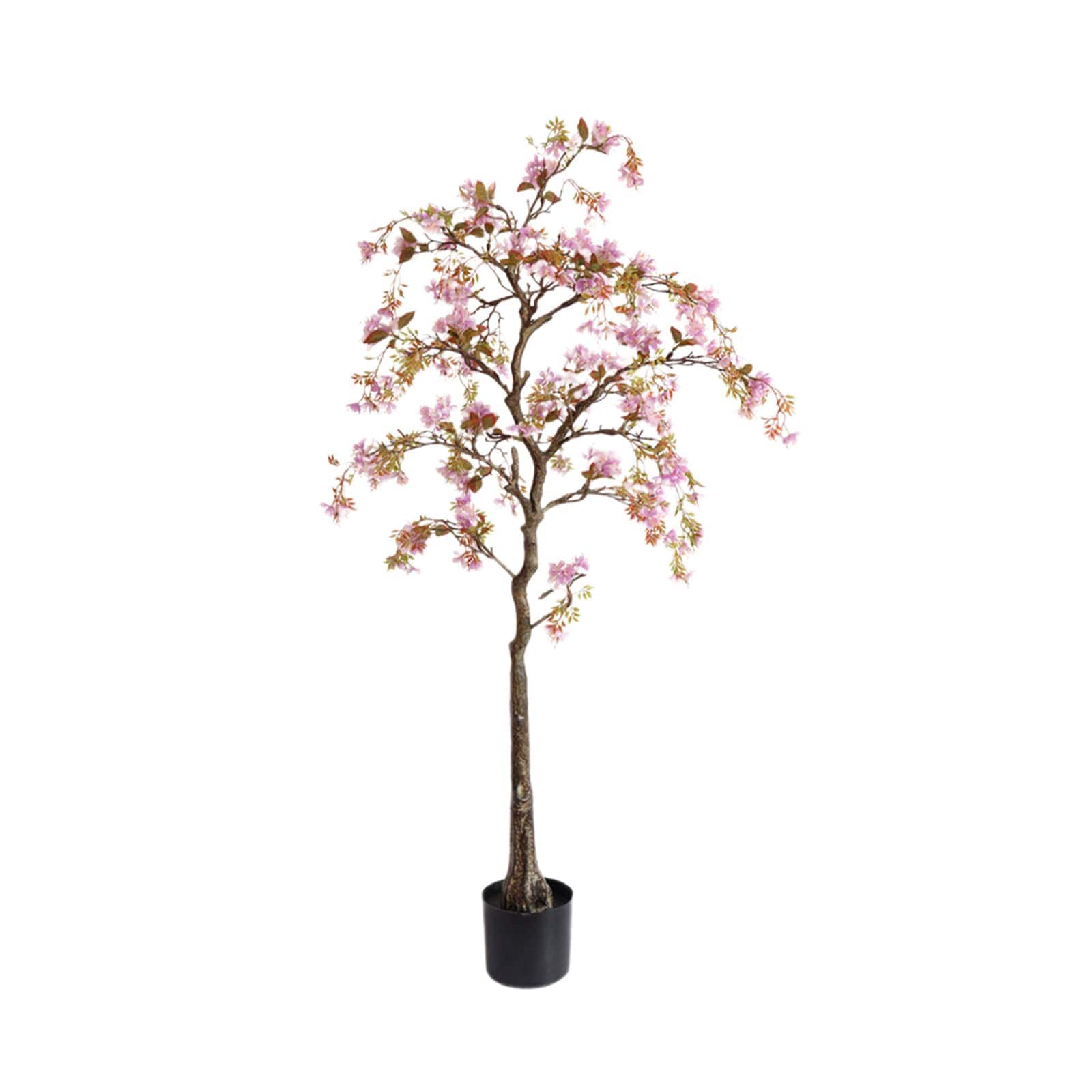 WhizMax WLS-FQZOL-PG5EXS83 Artificial Trees Realistic Potted Silk Begonia Flower Tree Faux Artificial Tree In Potted with Lifelike Branch And Leaves