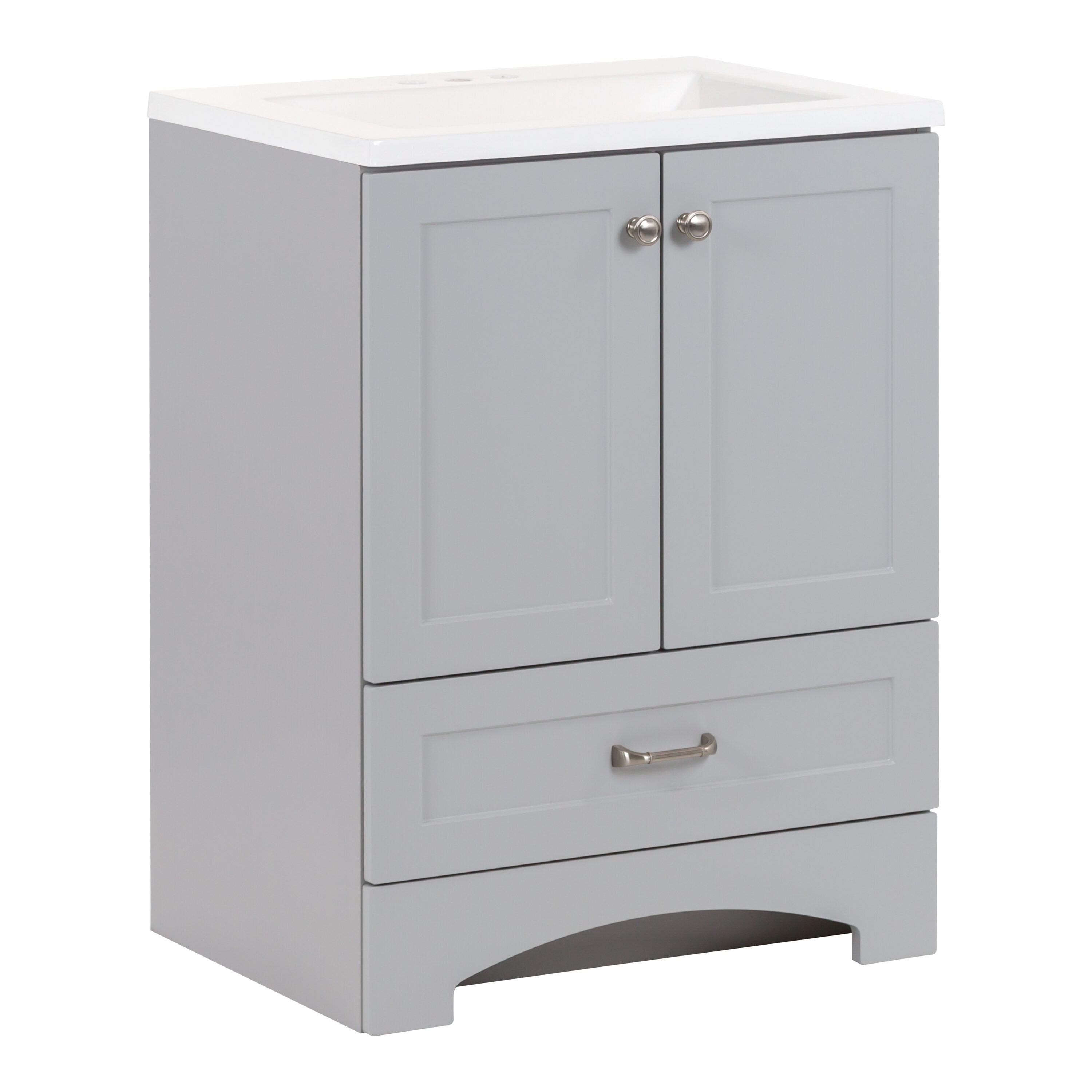 Diamond NOW Cassidy 24-in Pearl Gray Single Sink Bathroom Vanity with ...