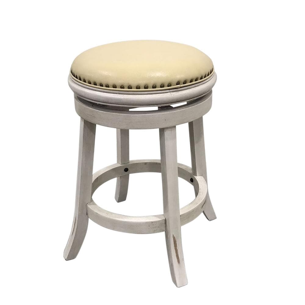 Carolina Chair & Table BS-1725-RS-SNCM Bennet Upholstered Swivel Barstool - Set of 2 - Sand - Cream Upholstery