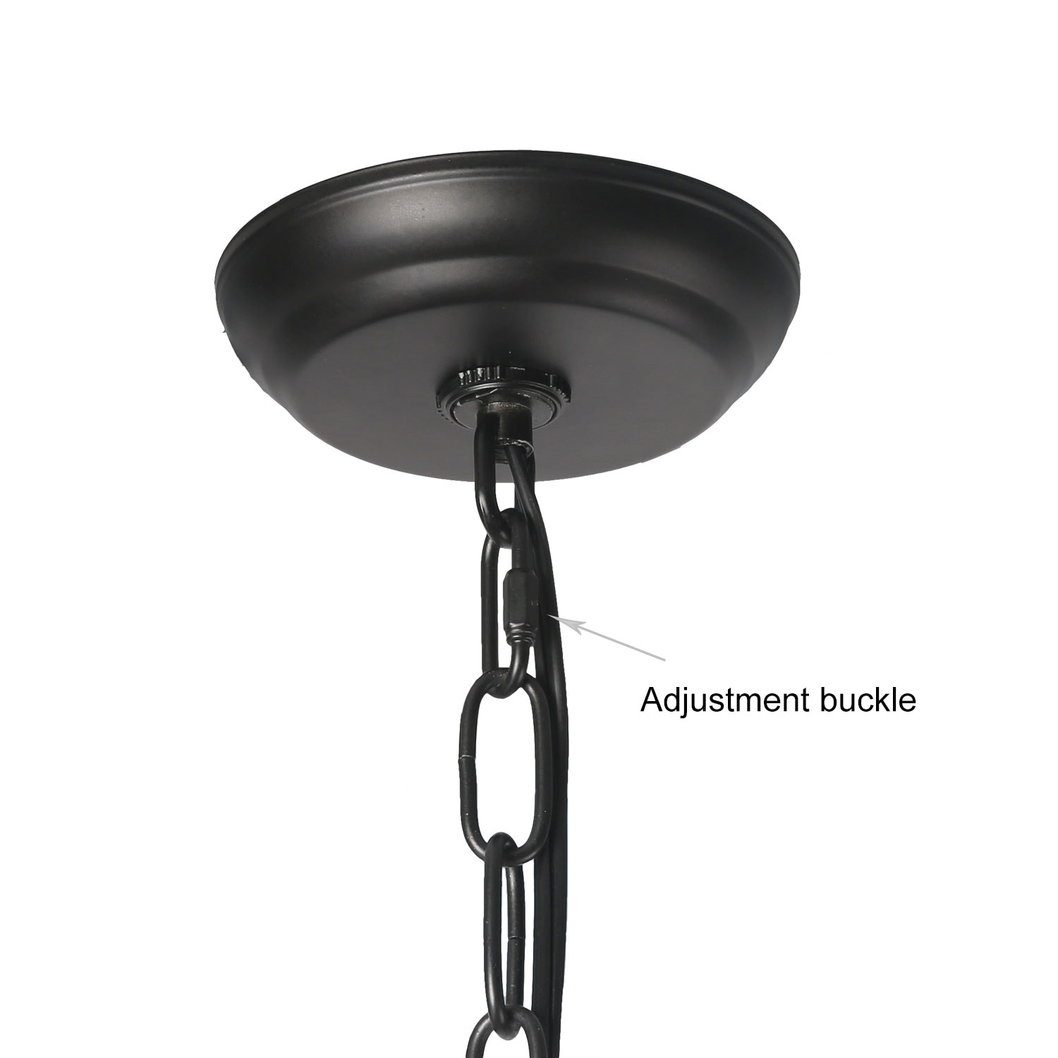 Matte Black Wrought Iron 6-Arm Adjustable Chandelier