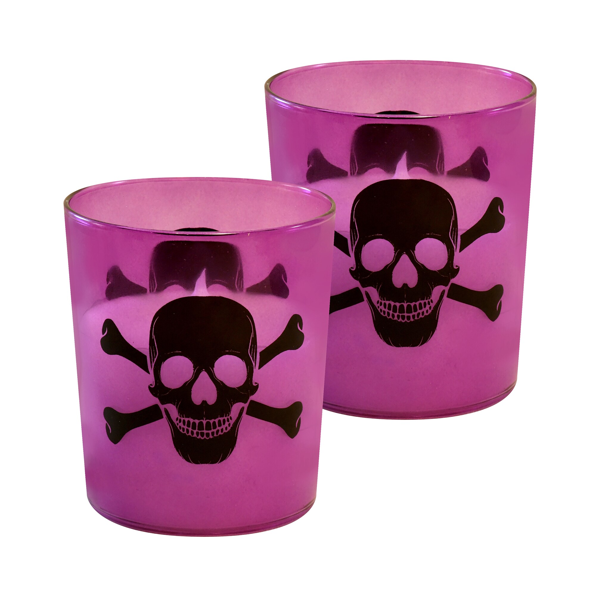 LumaBase 94502 2-Pack Unscented Purple Flameless Jar Candle