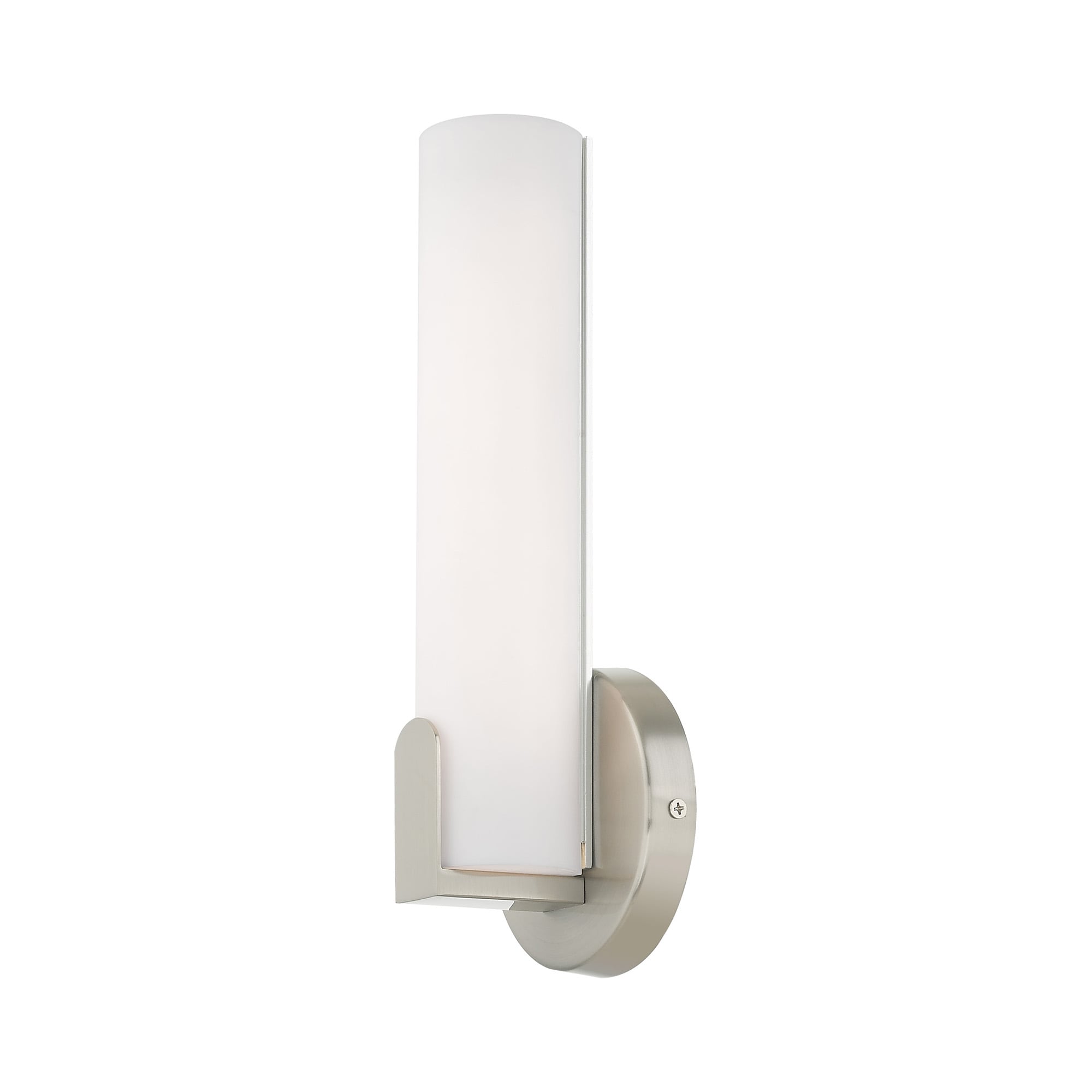 Lund 10W LED Brushed Nickel Wall Sconce with Satin White Shade