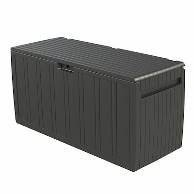 Built a storage deck box diy unit to cover our outdoor chest freezer and  matches shed.