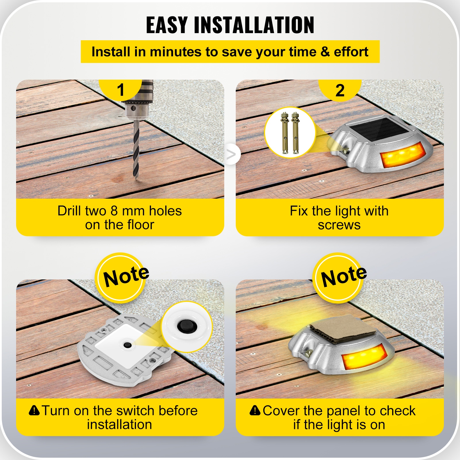 Solar-Powered LED Pathway Lights in Bright Orange, Multipack