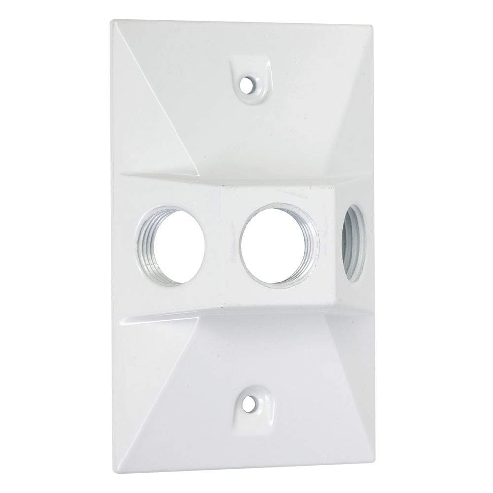 Hubbell LV130WH 1 -Gang Rectangle White Metal Weatherproof Electrical Box Cover