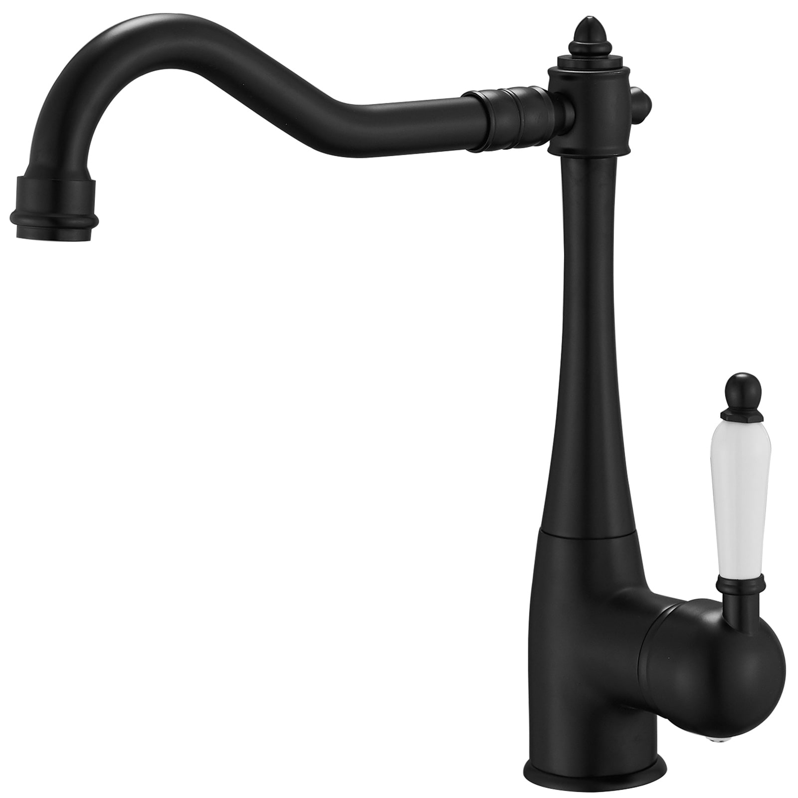 BWE A-94066-BLACK A-94066 Kitchen Sink Faucet Matte Black Single Handle Deck-mount Kitchen Faucet