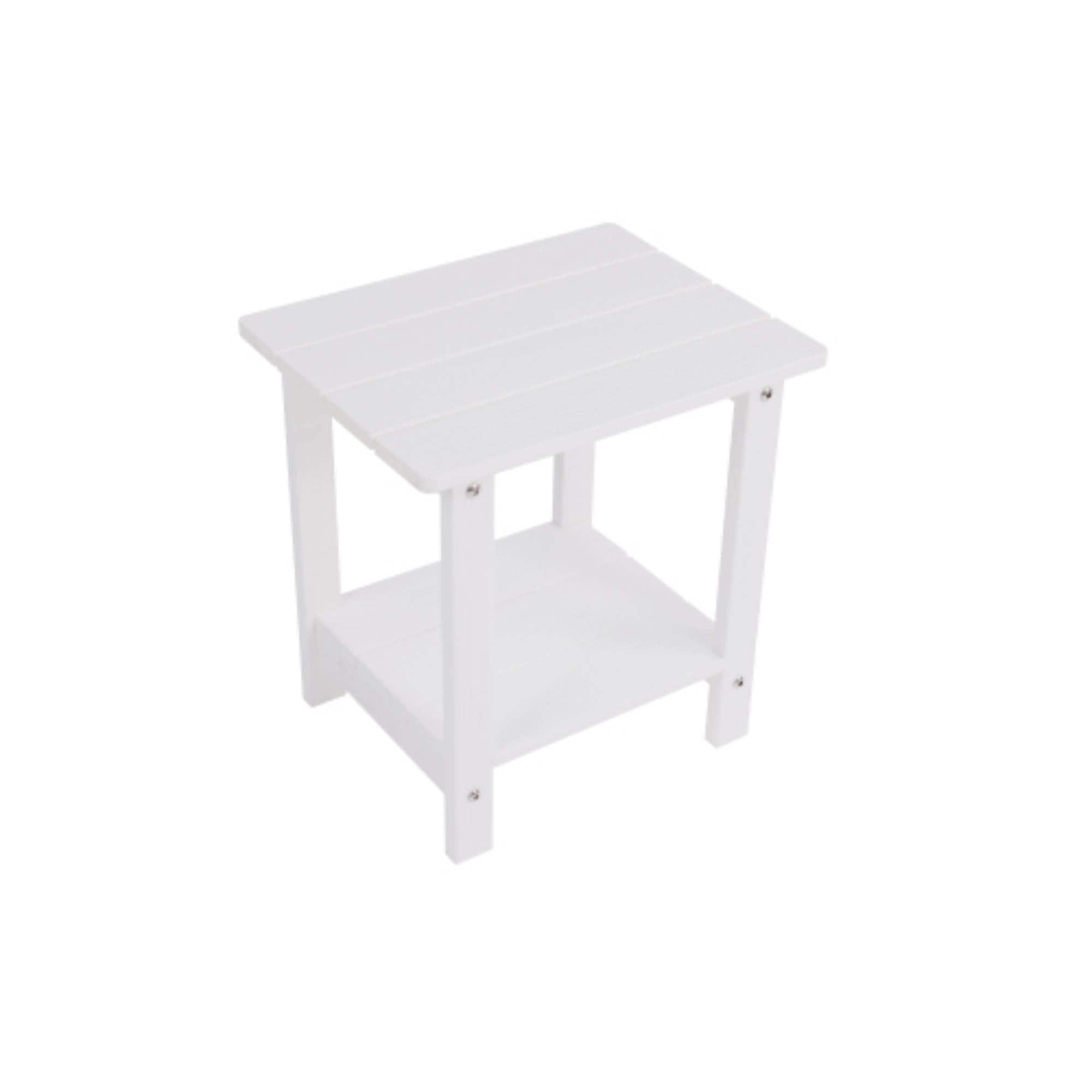 TATAHANCE Patio Wood Side Table Rectangle Outdoor End Table 12.6-in W x ...