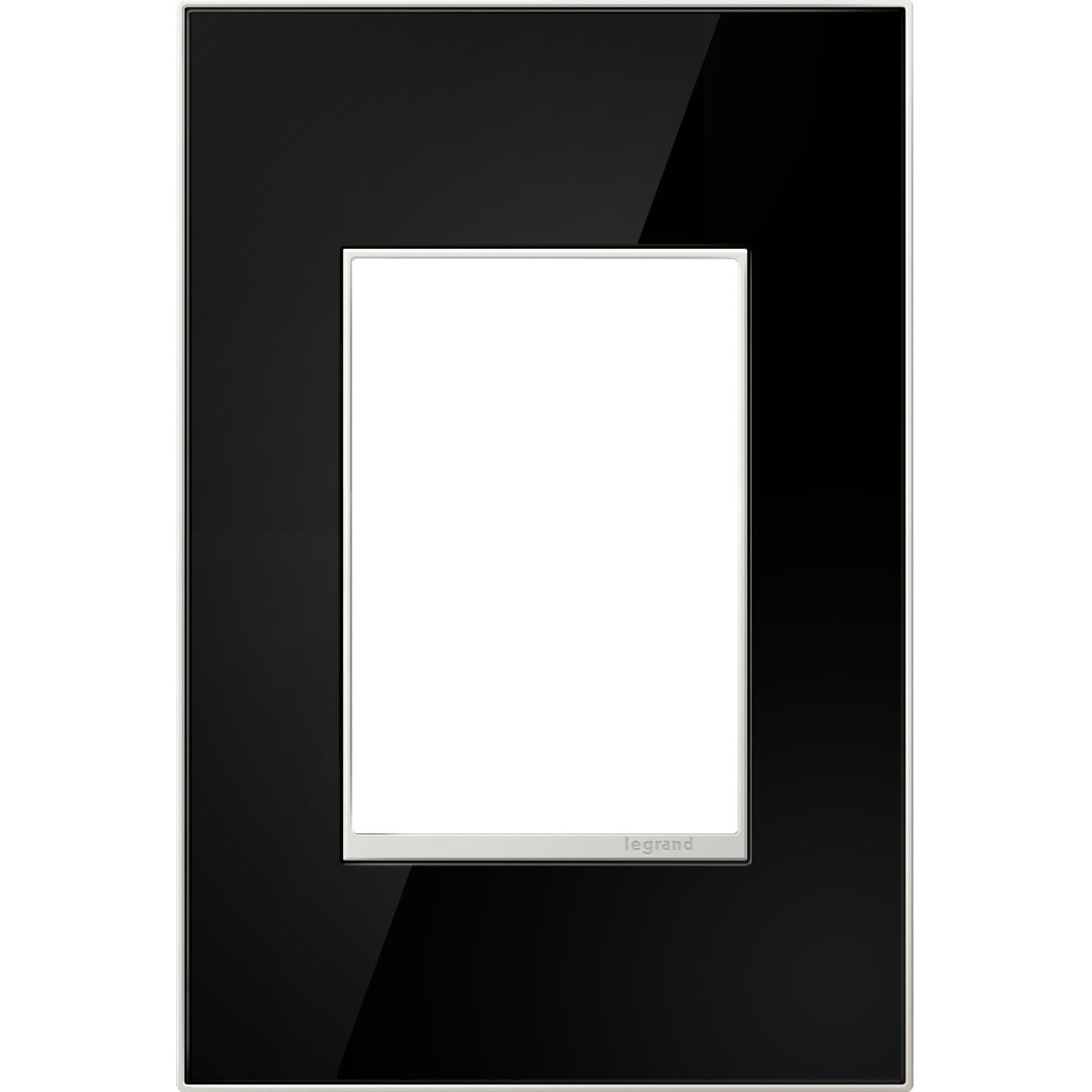 Legrand AWM1G3MB4 adorne 1-Gang Specialty Size Mirror Black Glass Indoor Screwless Square Wall Plate