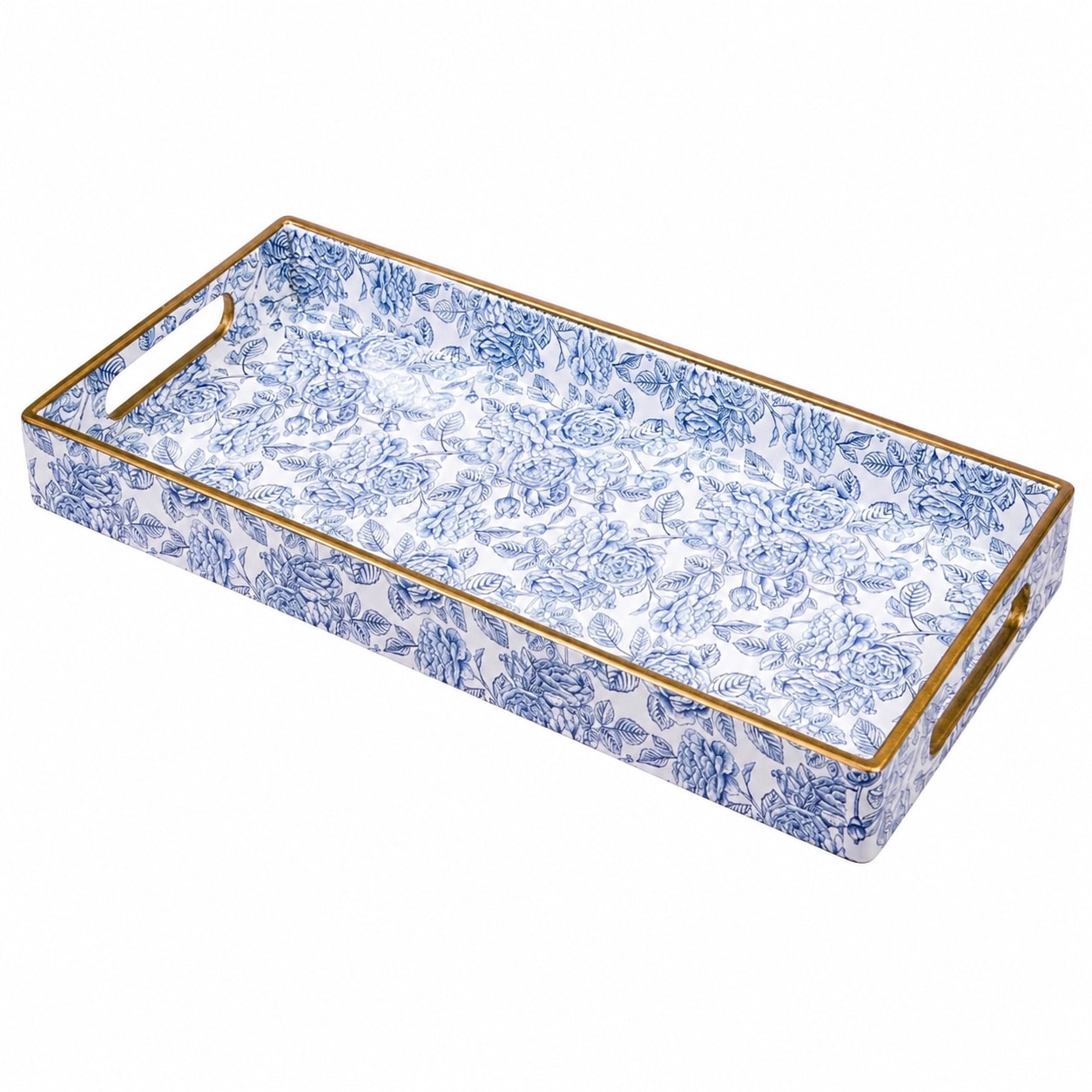 Paradigms Interiors Plastic Decorative Vanity Tray With Handles Multi Purpose Home Storage Organizer #514068540762