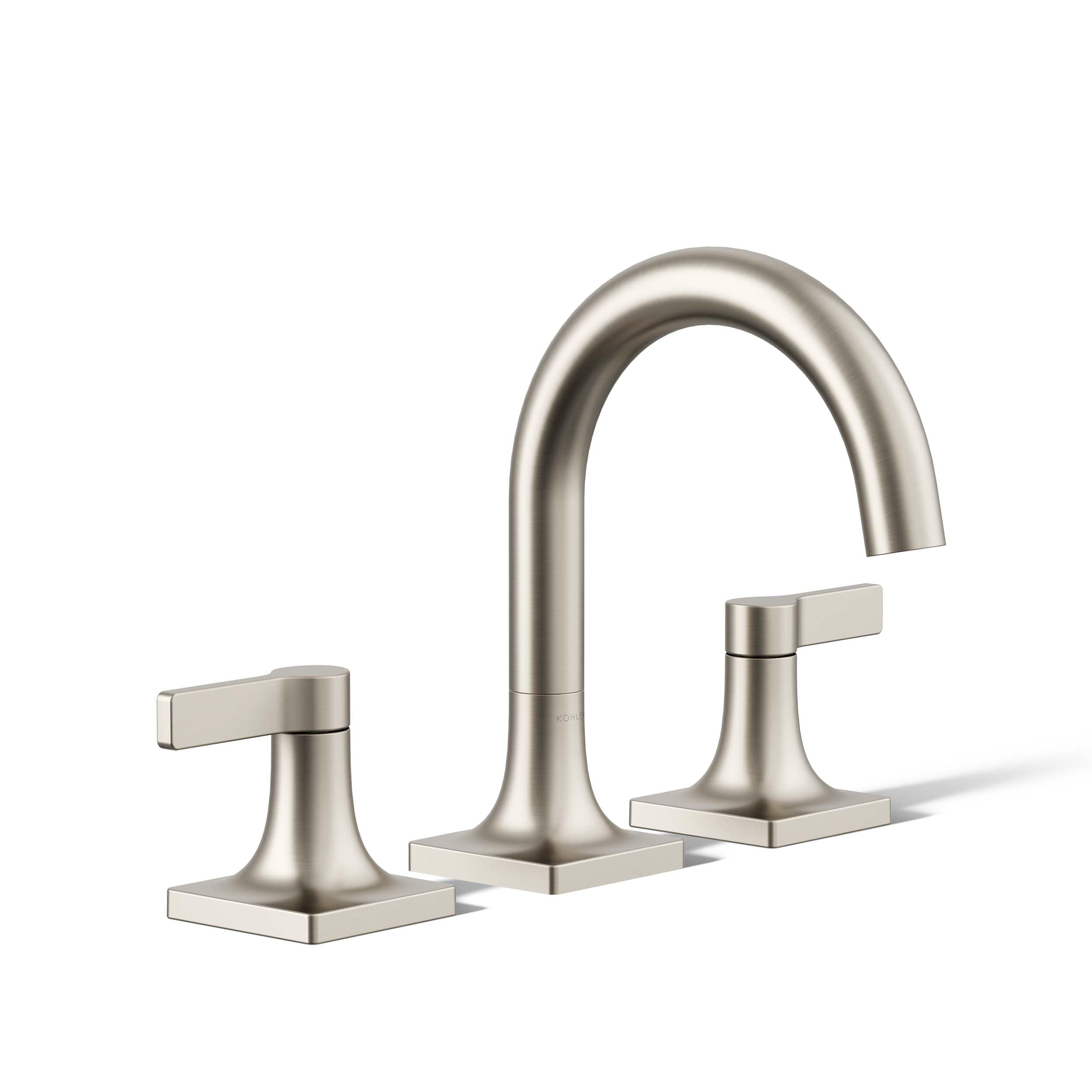 Venza Brushed Nickel Widespread Bathroom Sink Faucet with Lever Handles