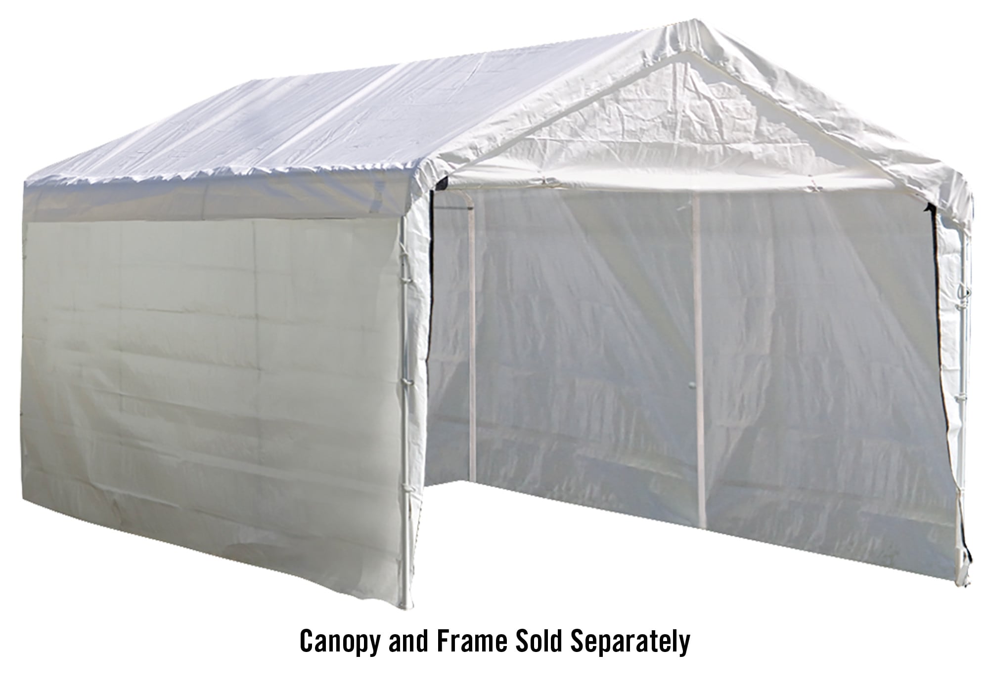 White 12 x 20 ft. Canopy Enclosure Kit with Zippered Door