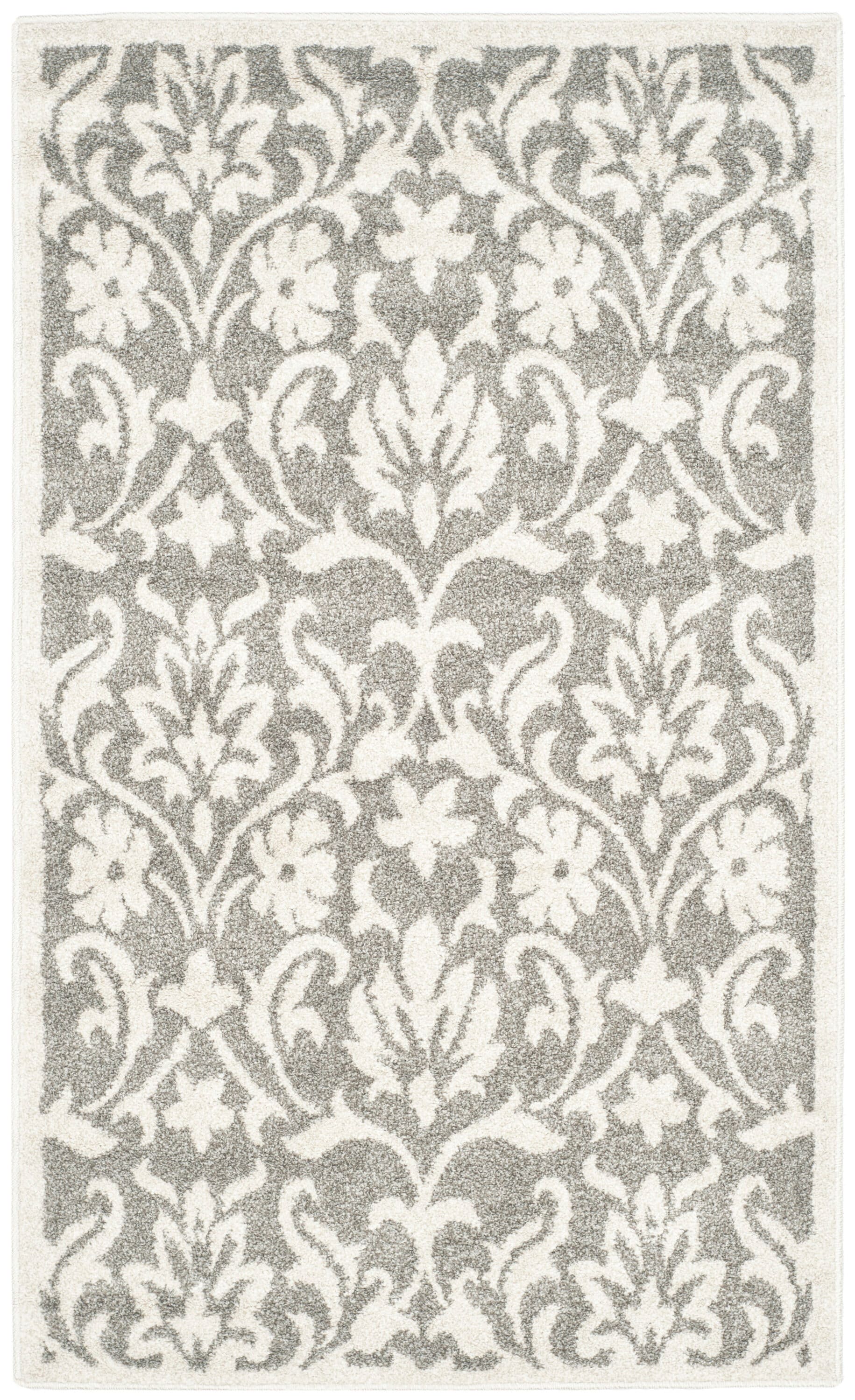 Elegant Amherst Dark Grey & Beige 3' x 5' Geometric Area Rug