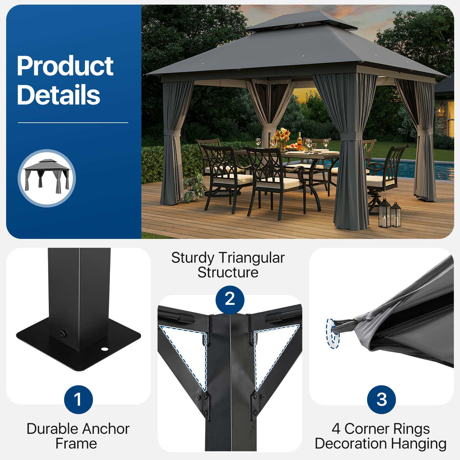 Sunmthink GBSM50G41 Wood-Resin-Gazebos - View #3