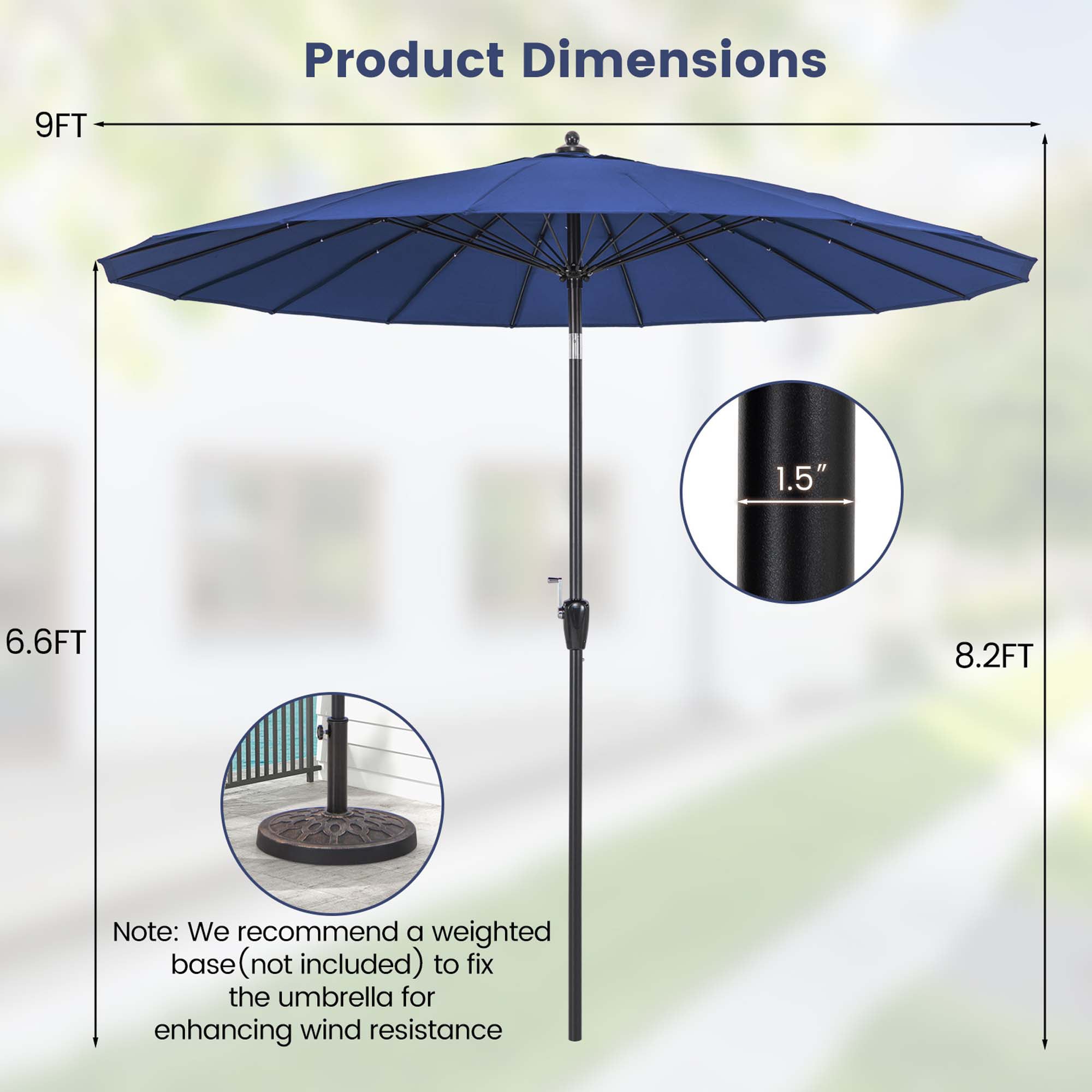 Costway HCST00612 Umbrellas-2 - View #2