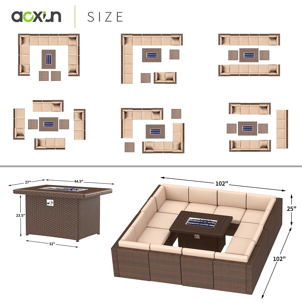 AOXUN G12035BRAACAAC+G2500 Patio-Conversation-Sets - View #6