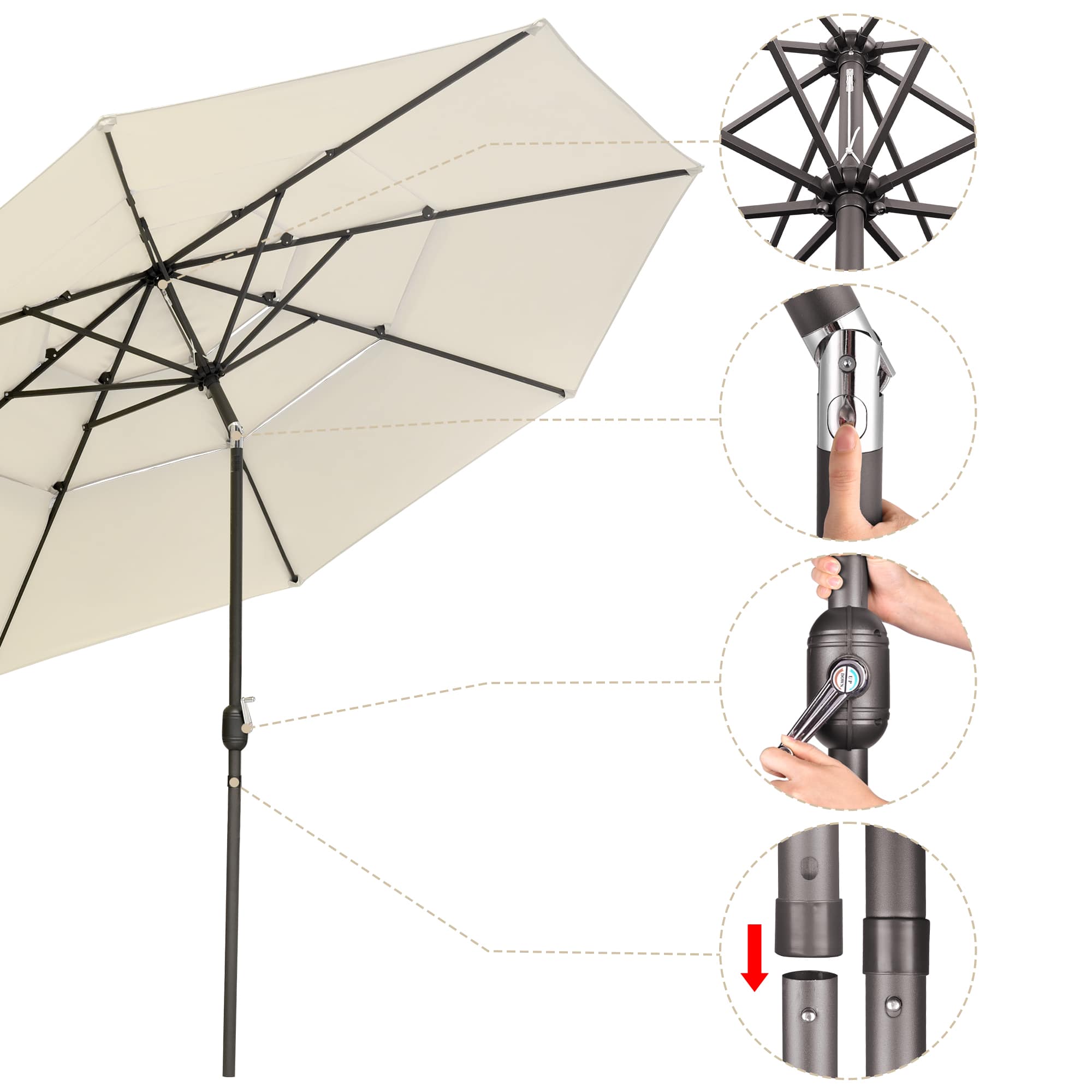 Yescom 07UMBSET013-11FT-LO Umbrellas-2 - View #4