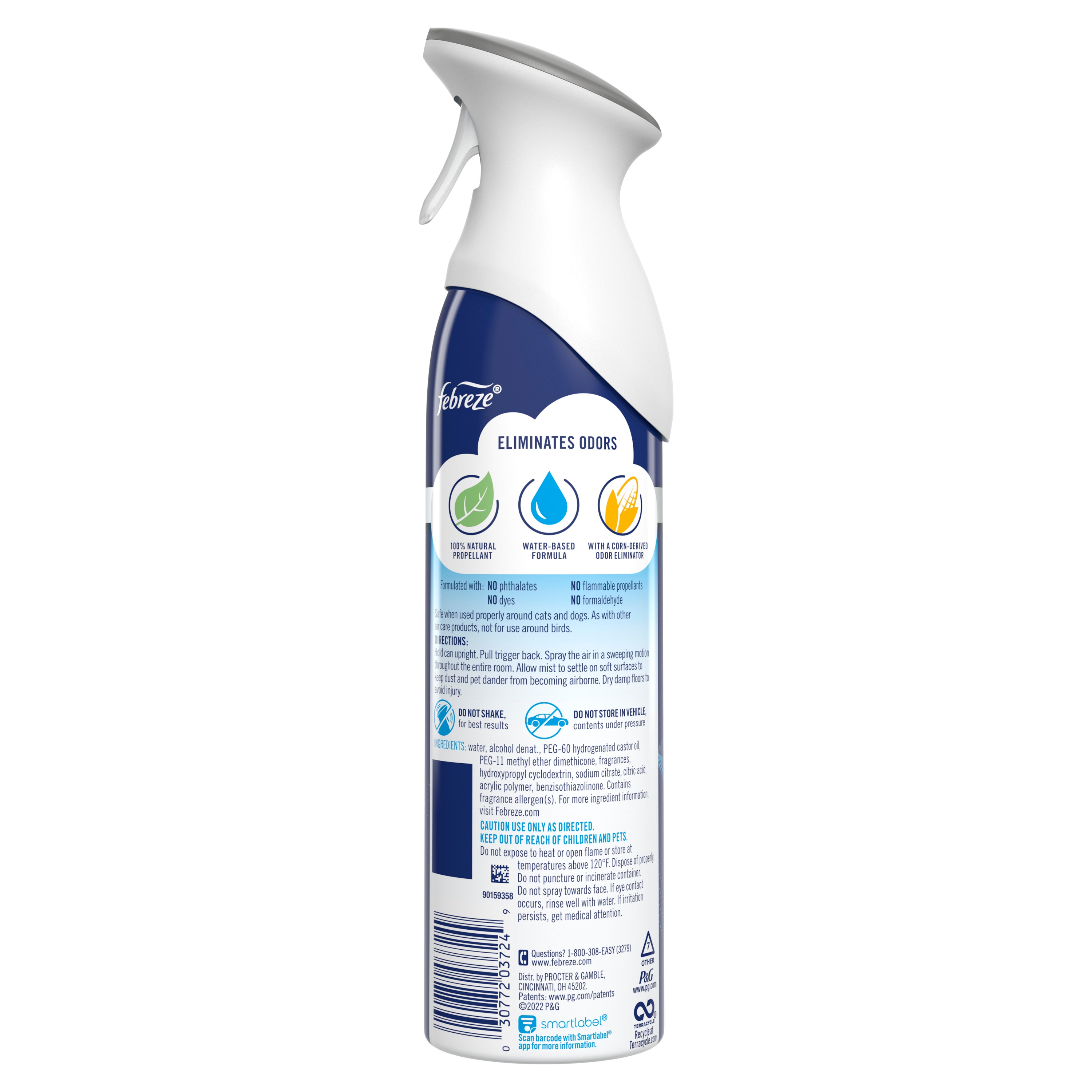 Febreze Air Freshener Spray - Spray - 8.8 fl oz (0.3 quart) - Crisp Clean -  1 Each - Odor Neutralizer, VOC-free, Heavy Duty - ICC Business Products