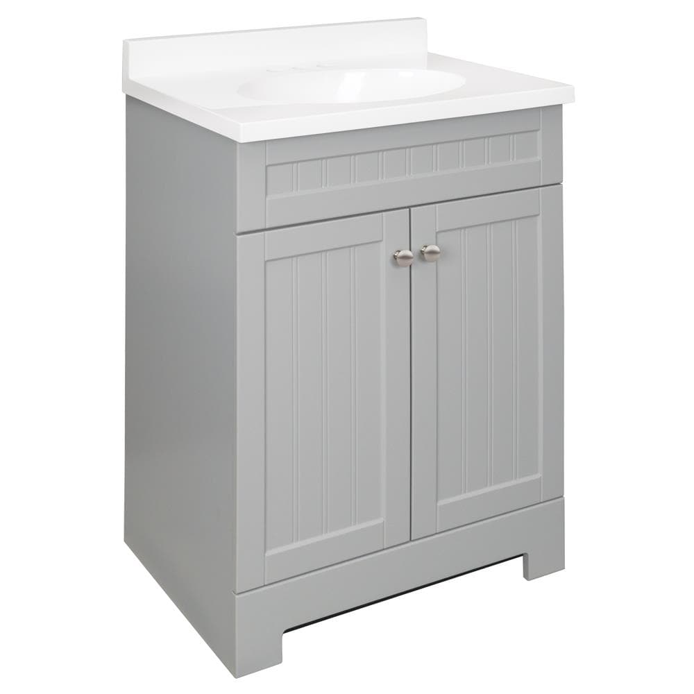 Style Selections Ellenbee 24-in Gray Single Sink Bathroom Vanity with ...