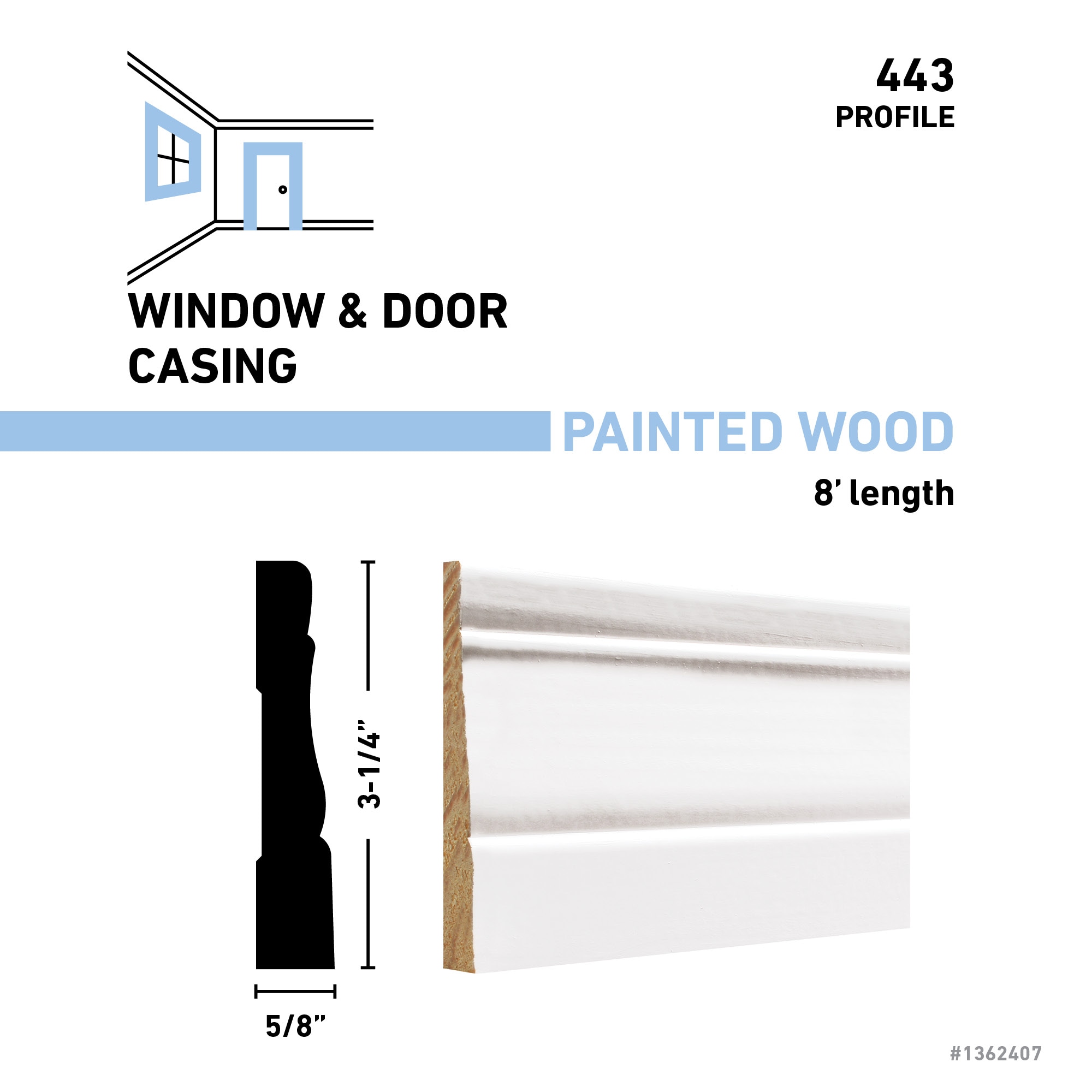 allen + roth 4438FJPWH Window-Door-Casings - View #3