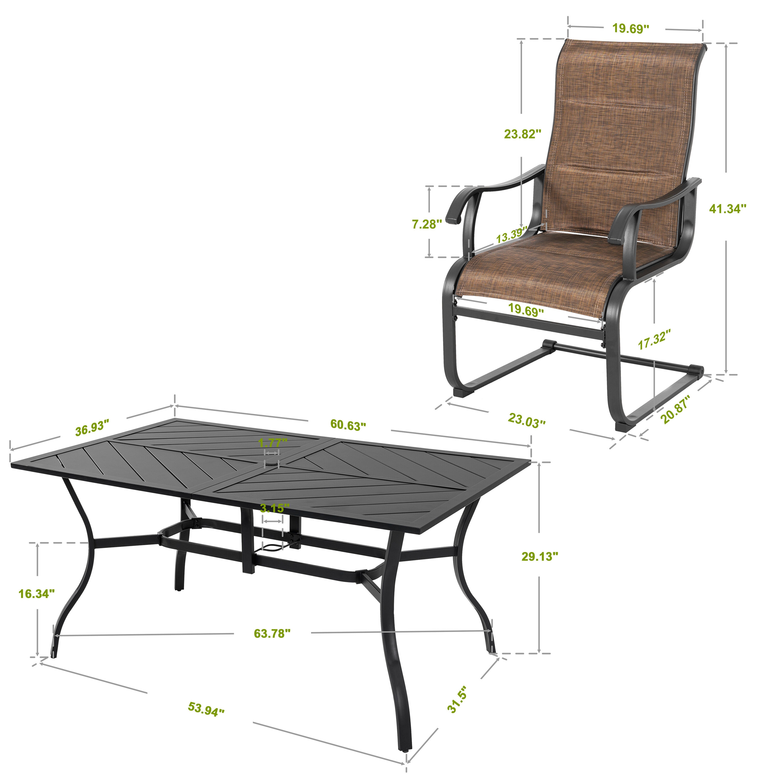 Nuu Garden SD006BN-T352BK Patio-Dining-Sets - View #7
