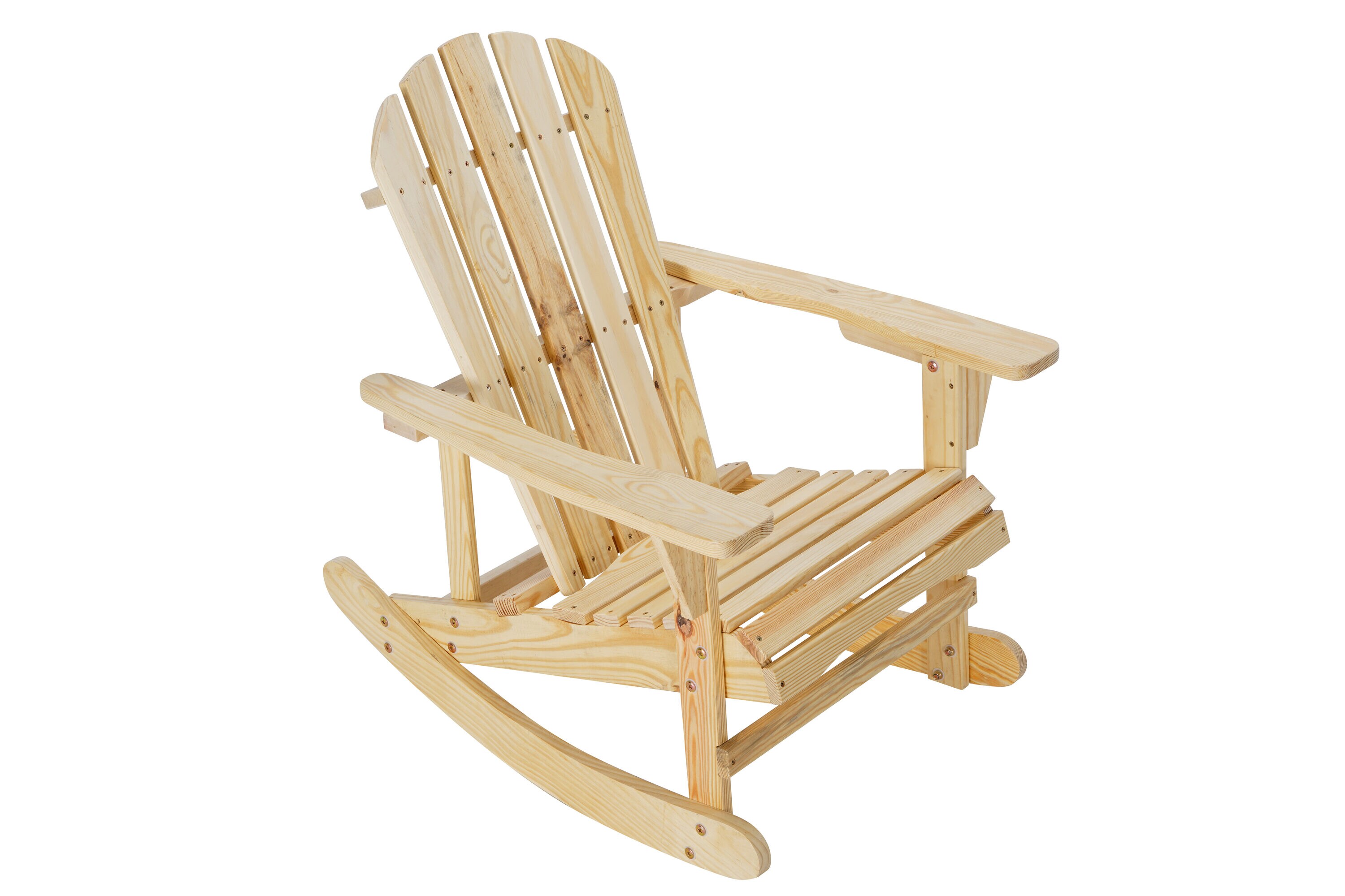 Forclover Outdoor Adirondack Rocking Chair Brown Wood Frame Rocking   65607406 