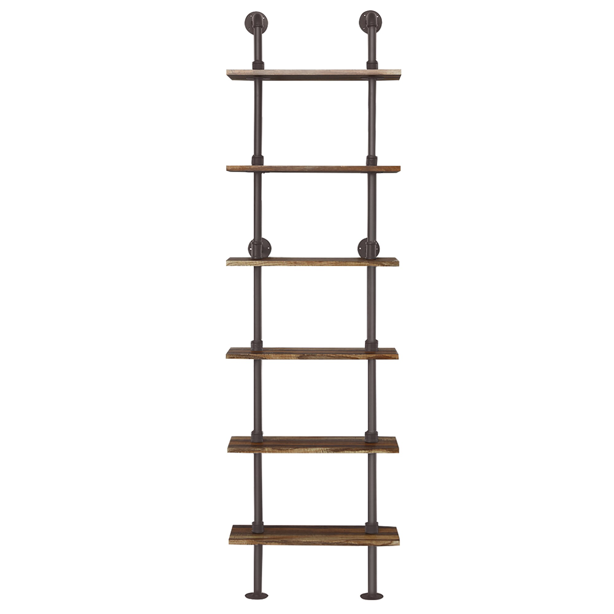 3-Tier Shelves Wood Shelving Unit Large Ladder Triangular Metal Display  Shelving Server Rack, 46 W x 21 D x 66.5 H