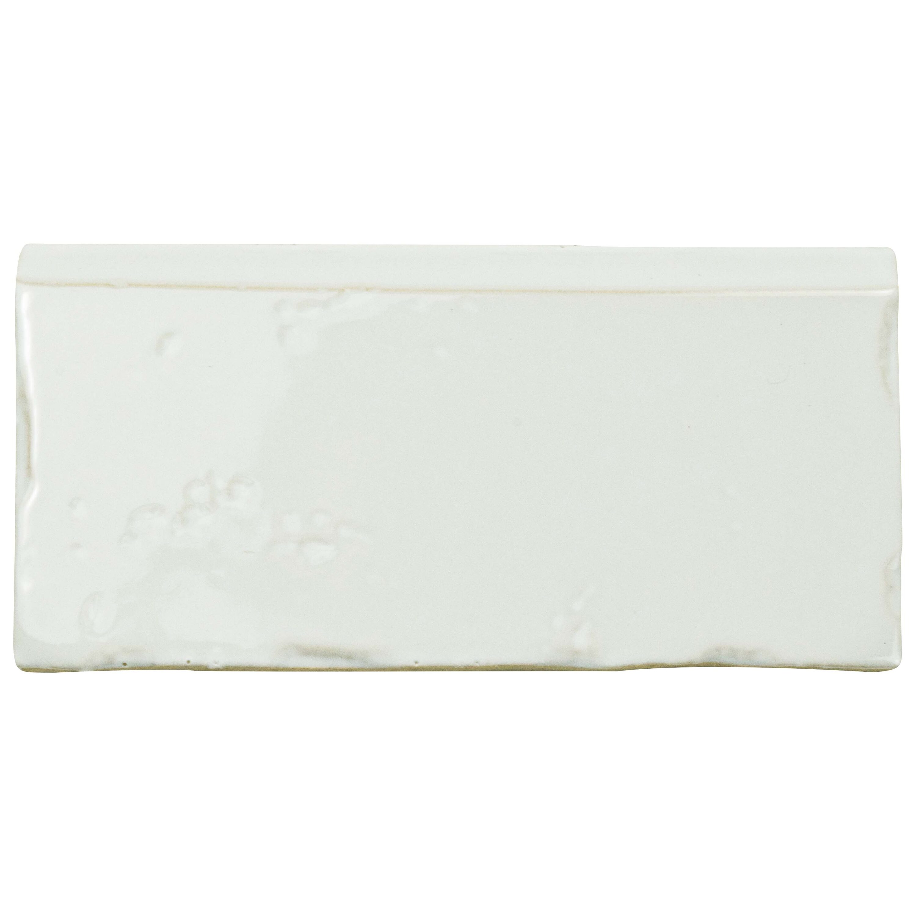Affinity Tile WNUNBVZC Novecento Zocalo Blanco Viejo 2-1/2-in x 5-1/8-in Glossy Ceramic Bullnose Tile ( 0.54-sq ft / Carton ) 6 -Pack