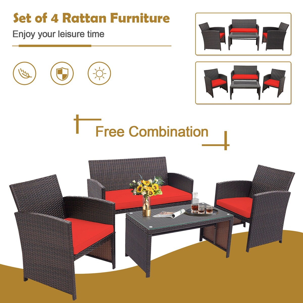 Costway GMA00096 Patio-Conversation-Sets - View #5