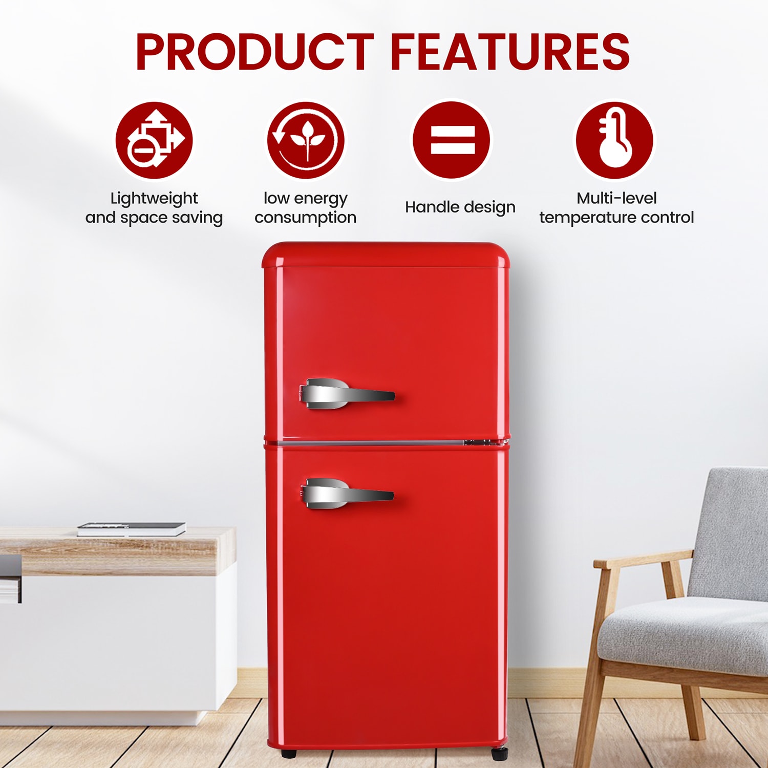 🔴Revive Your Space with this Retro Red Mini Fridge - Compact