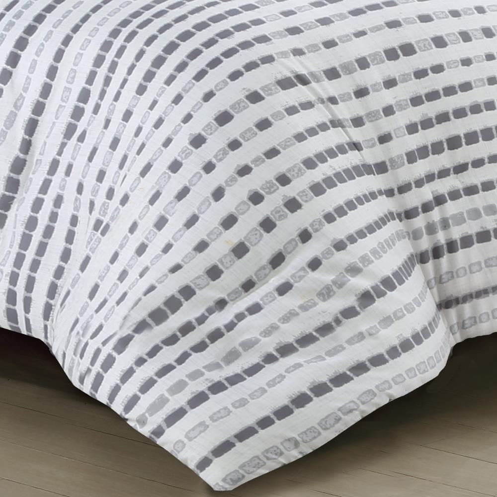 Full Gray Reversible Microfiber Bedspread Set