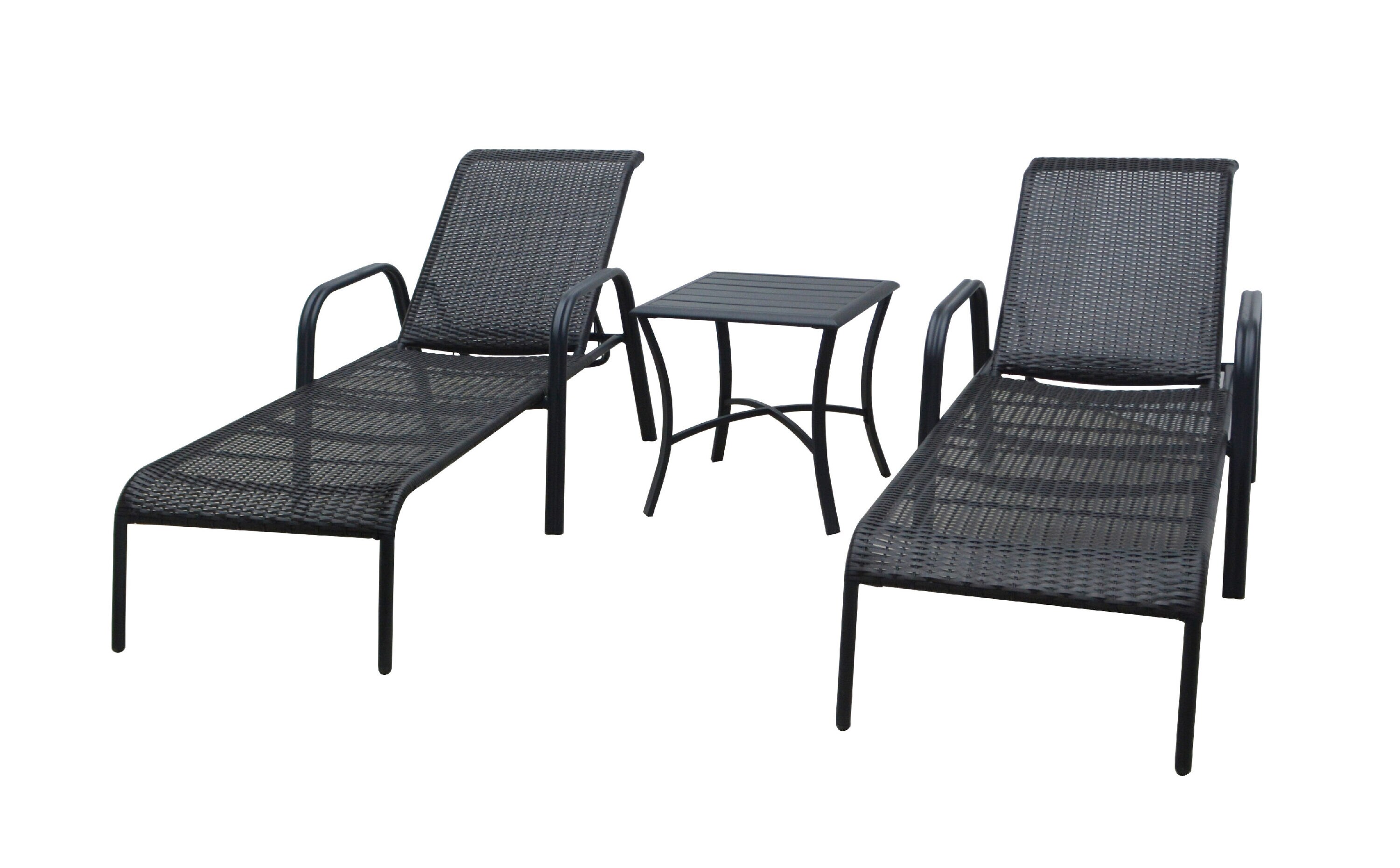 garden treasures pelham bay wicker stackable steel chaise lounge chair