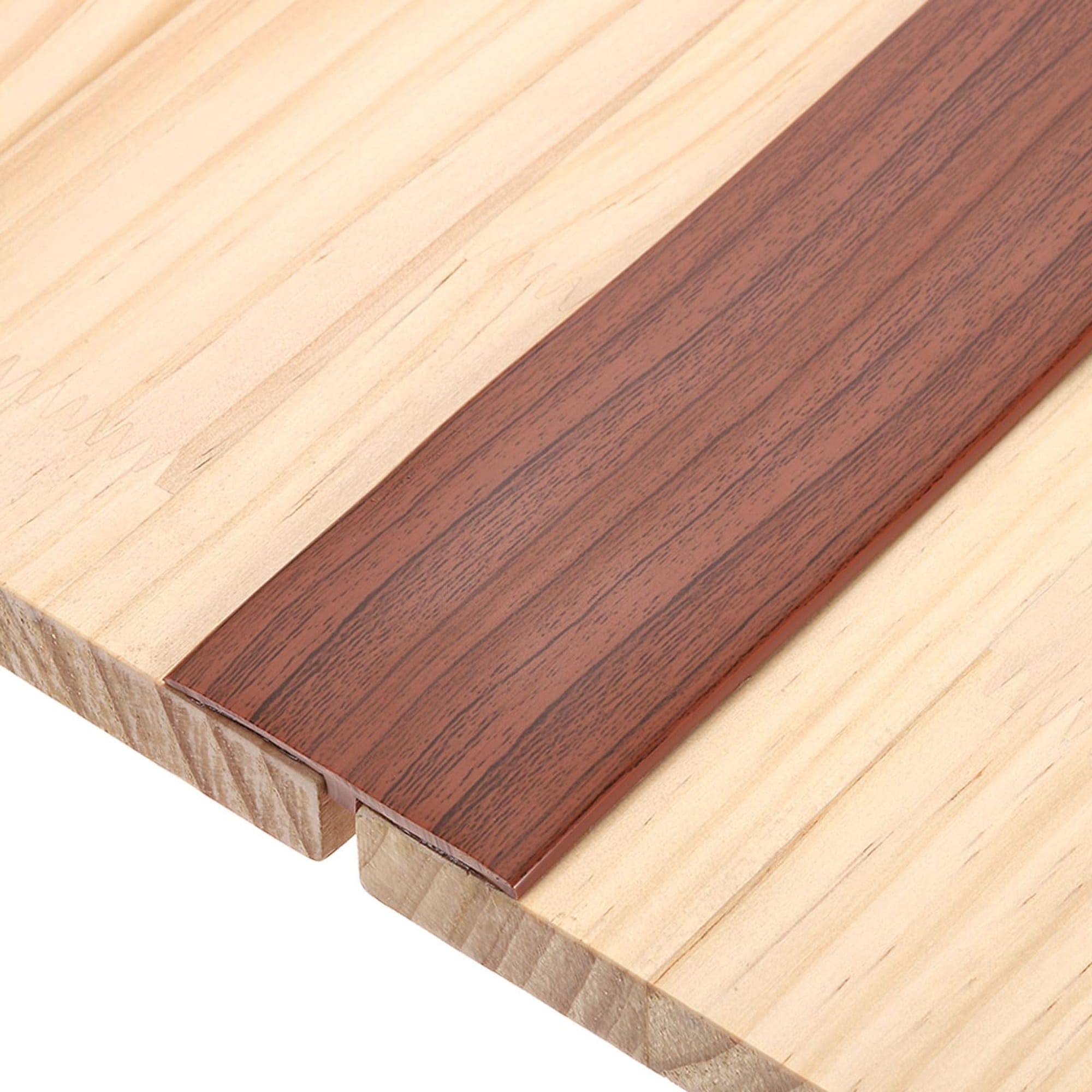 Angel Sar 6.56 FT x 1.97 Inch Walnut Self Adhesive PVC T Molding Transition Strip Flat Divider for Floor Gap Doorway