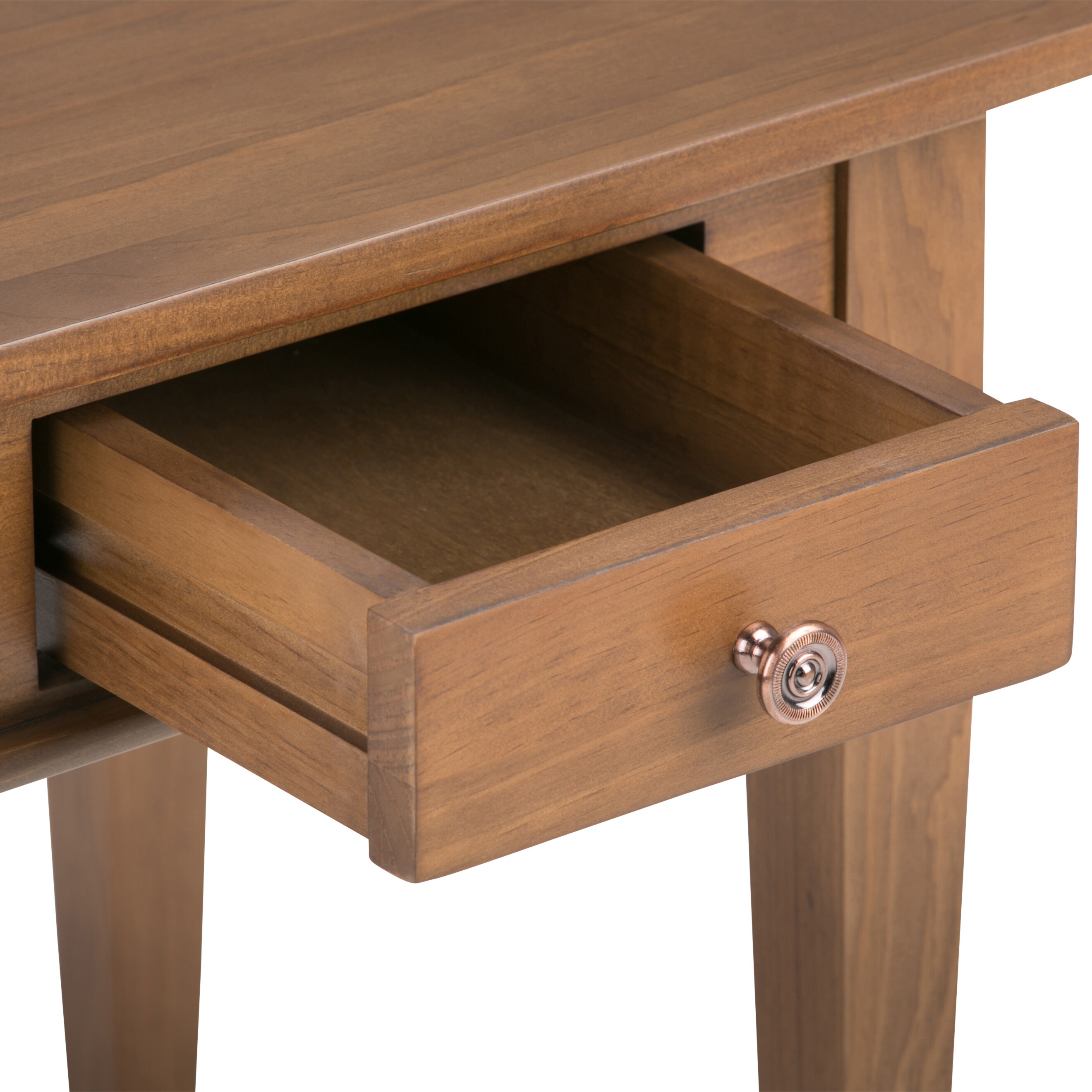 Carlton Medium Saddle Brown Solid Wood End Table with Storage