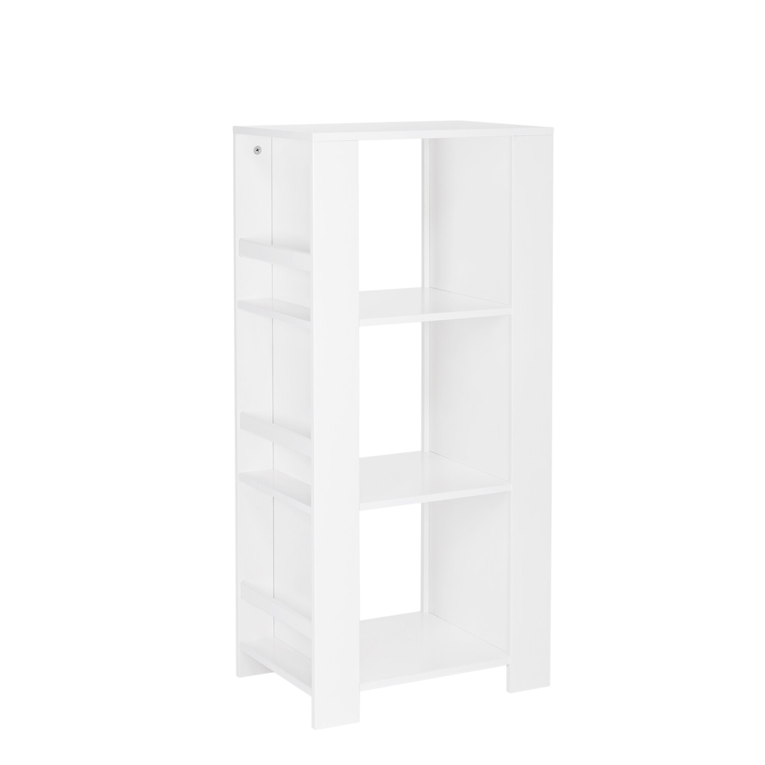 RiverRidge 02-161 Book nook cubby storage tower White without fabric bins Kids bookcase ( 17.38-Inches W x 37-Inches H x 11.81-Inches D )