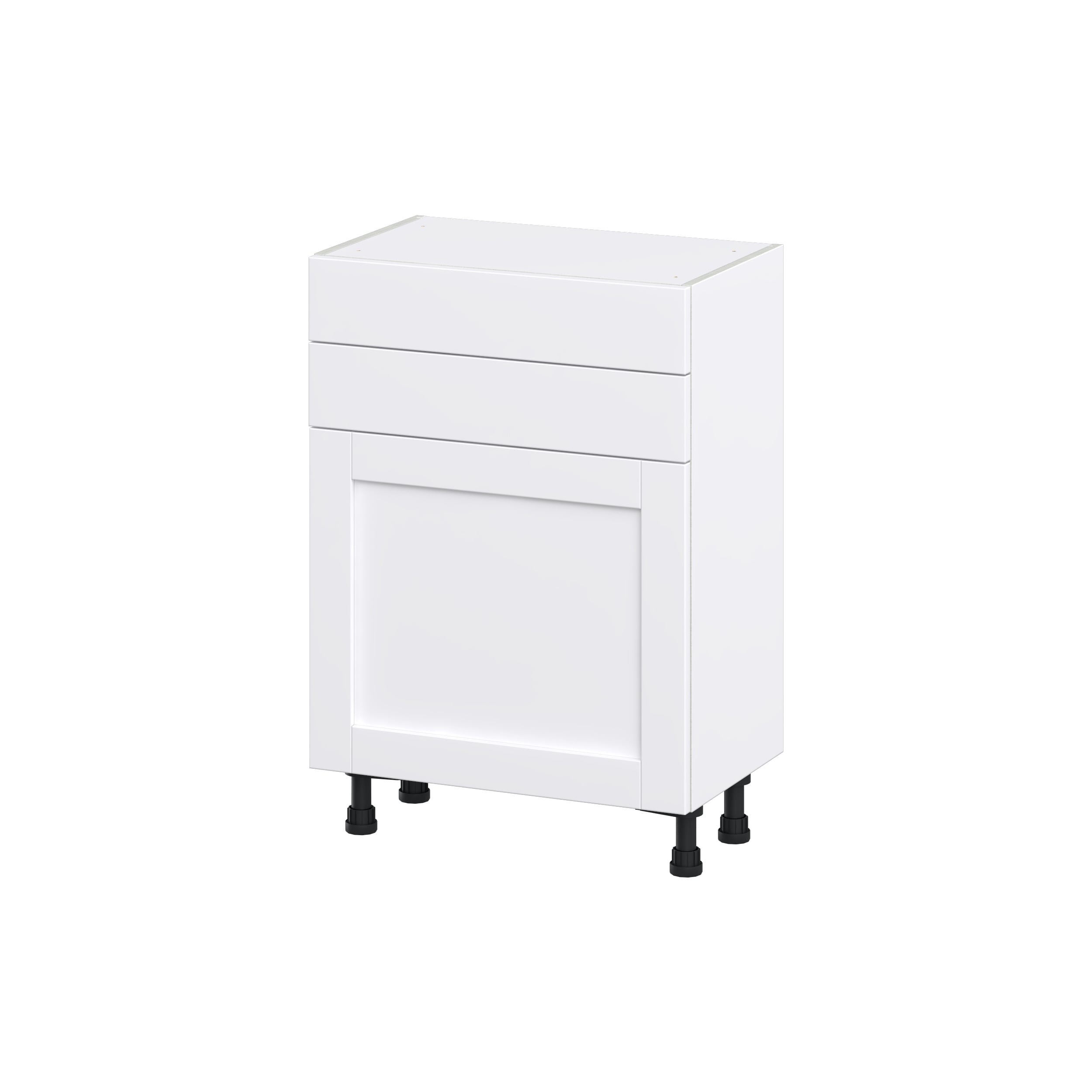 Hugo&Borg Rosemont 24-in W x 34.5-in H x 14-in D Glacier White 2-Drawers Base Fully Assembled Cabinet (Flat Panel Shaker Style)