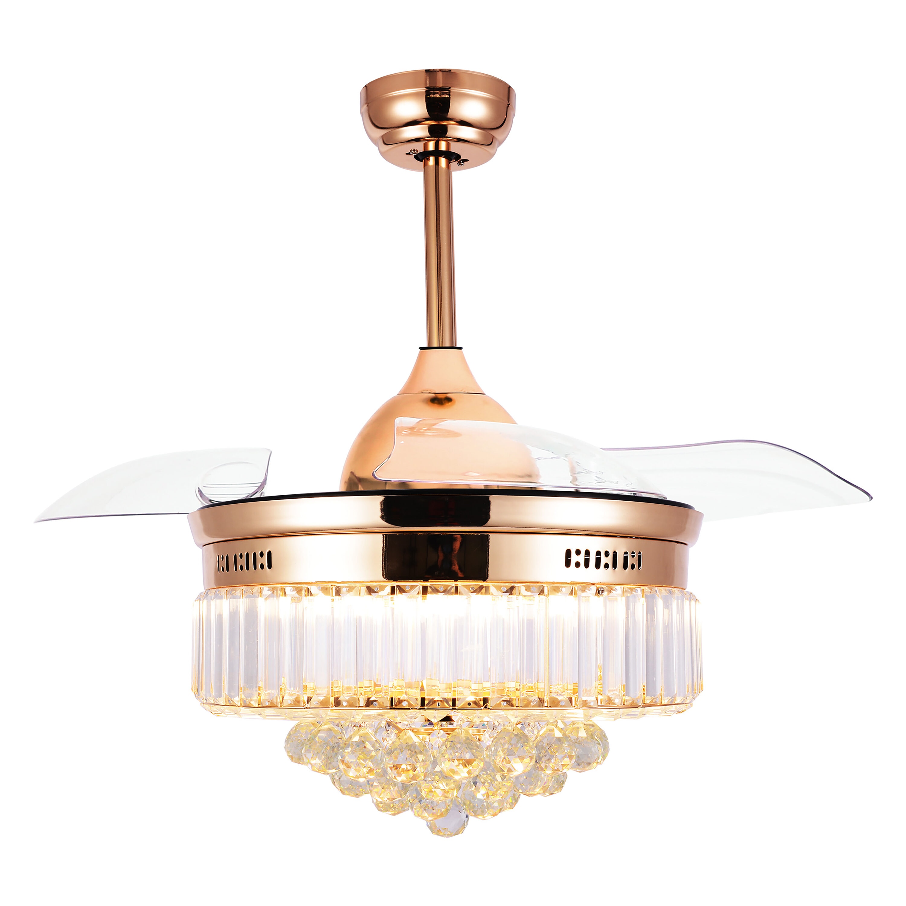 Cusp Barn BD4208-G BD4208 42-in Color-Changing Integrated LED Gold with Ceiling Fan With Light - Remote Included ( 3 -Blade )