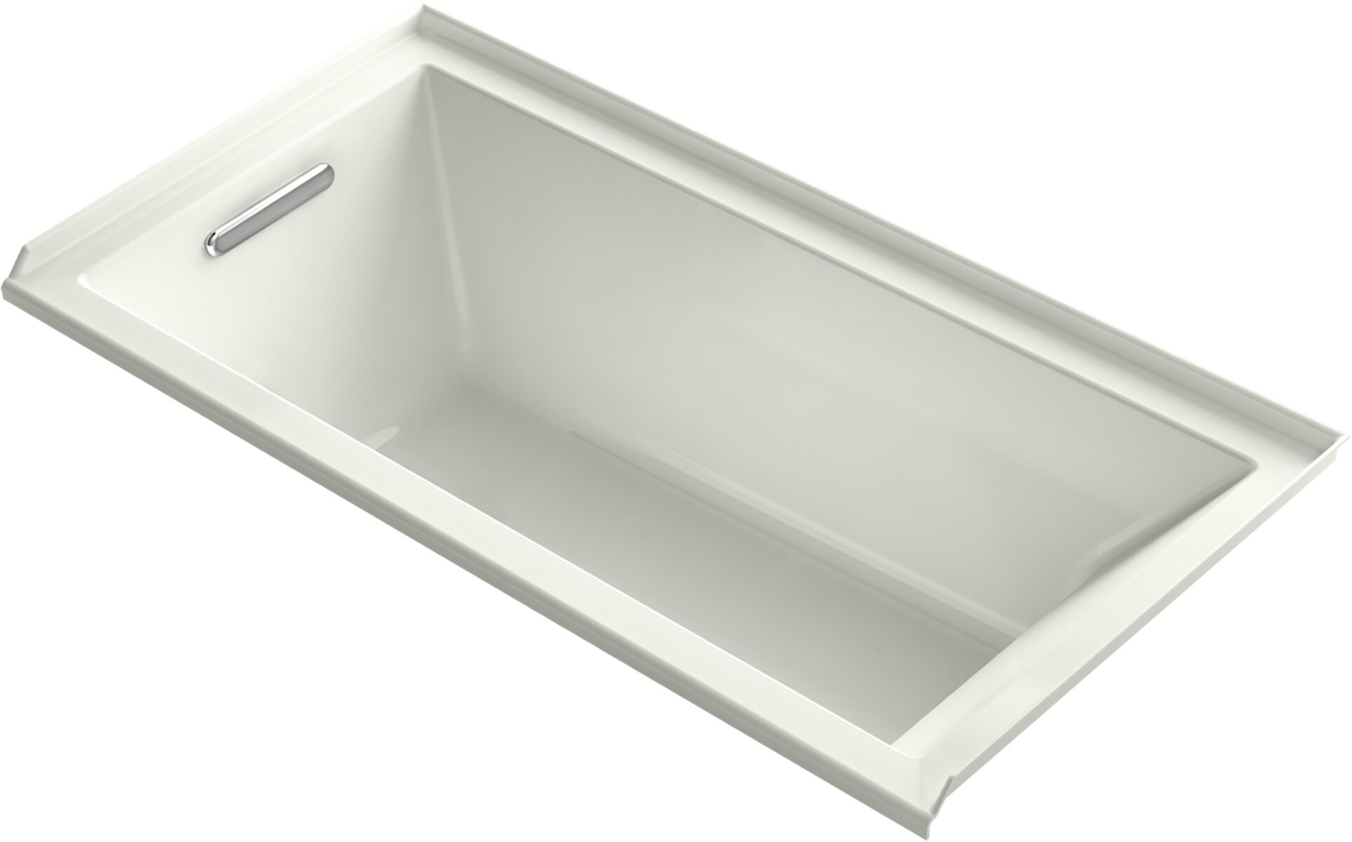 KOHLER K-1121-L-NY Underscore Rectangle 30-in W x 60-in L Dune Acrylic Rectangular Left Drain Alcove Bathtub
