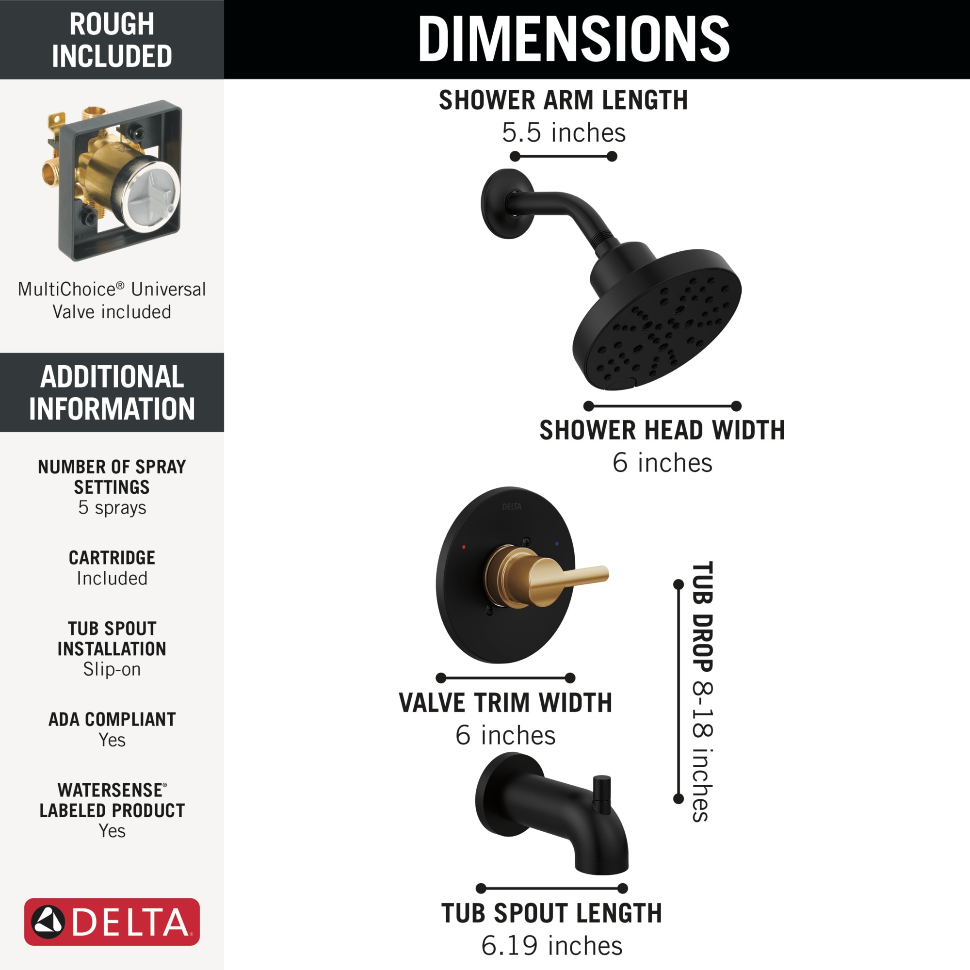 Delta 144749-GZ Tub-Shower-Faucets - View #4